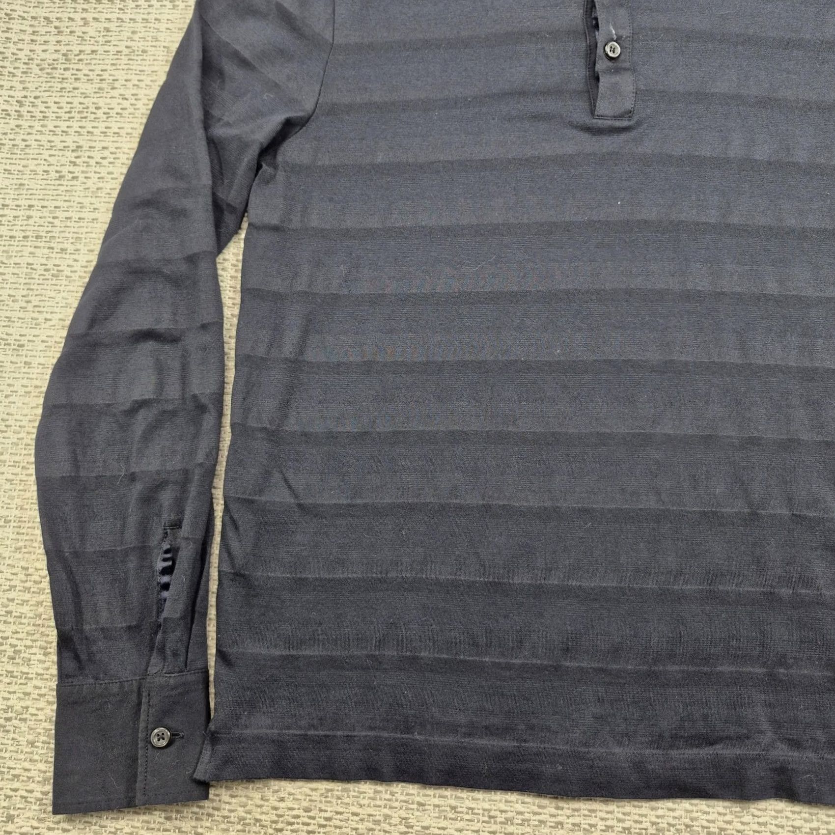 Hugo Boss HUGO BOSS Polo Shirt Mens Small Black Stripe Lightweight Knit Long Sleeve Casual Shirt Size US S / EU 44-46 / 1 - 3 Thumbnail