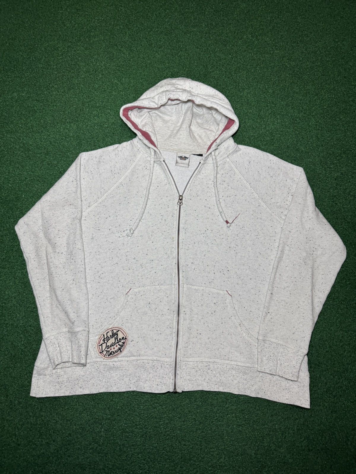 Harley Davidson Vtg Harley Davidson Hoodie Full Zip Y2K Studded 25x25 Boxy L Size L / US 10 / IT 46 - 3 Thumbnail