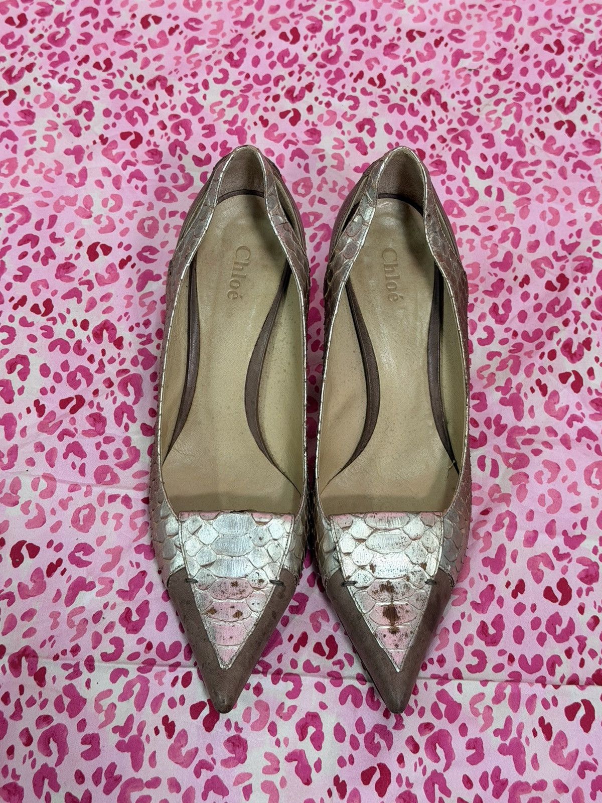 Chloe Chloe Silverado Snakeskin Shoes Size US 9 / IT 39 - 1 Thumbnail