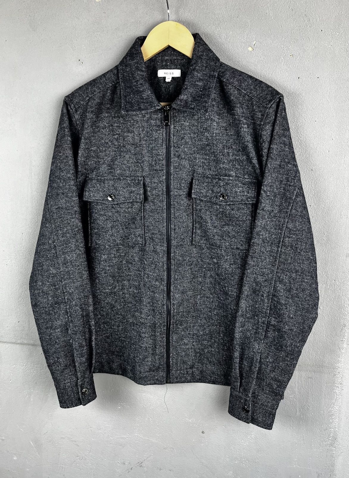 Reiss REISS Noah Drawn Finish Zip Through Overshirt Size US M / EU 48-50 / 2 - 1 Thumbnail