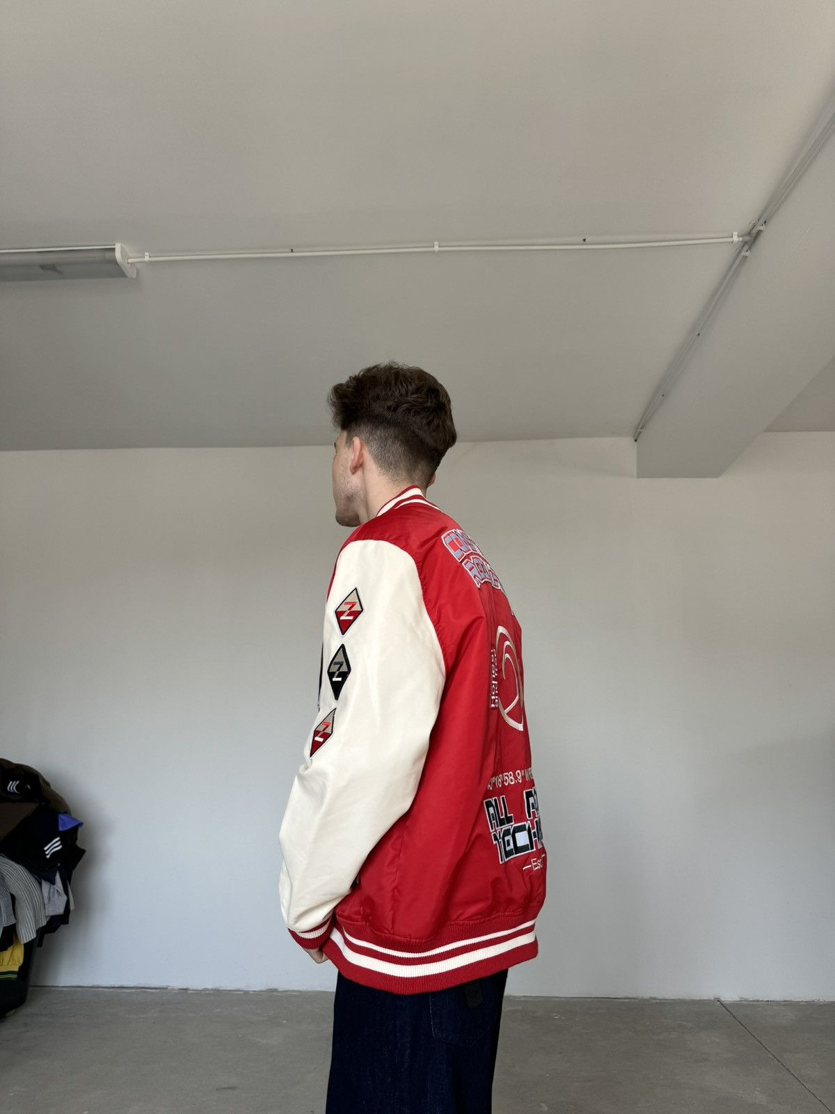 Rhude × Zara Zara leather red varsity jacket Size US L / EU 52-54 / 3 - 9 Thumbnail