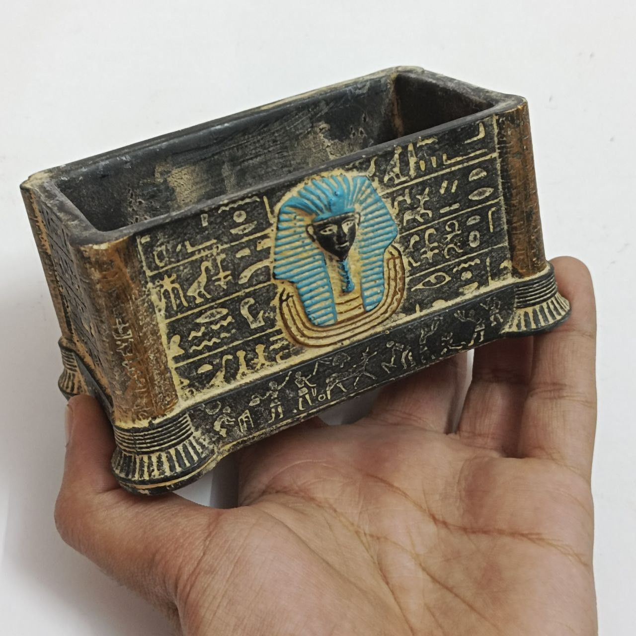 Other Antique-style Egyptian Pharaoh trinket box with hieroglyphic Size ONE SIZE - 7 Thumbnail