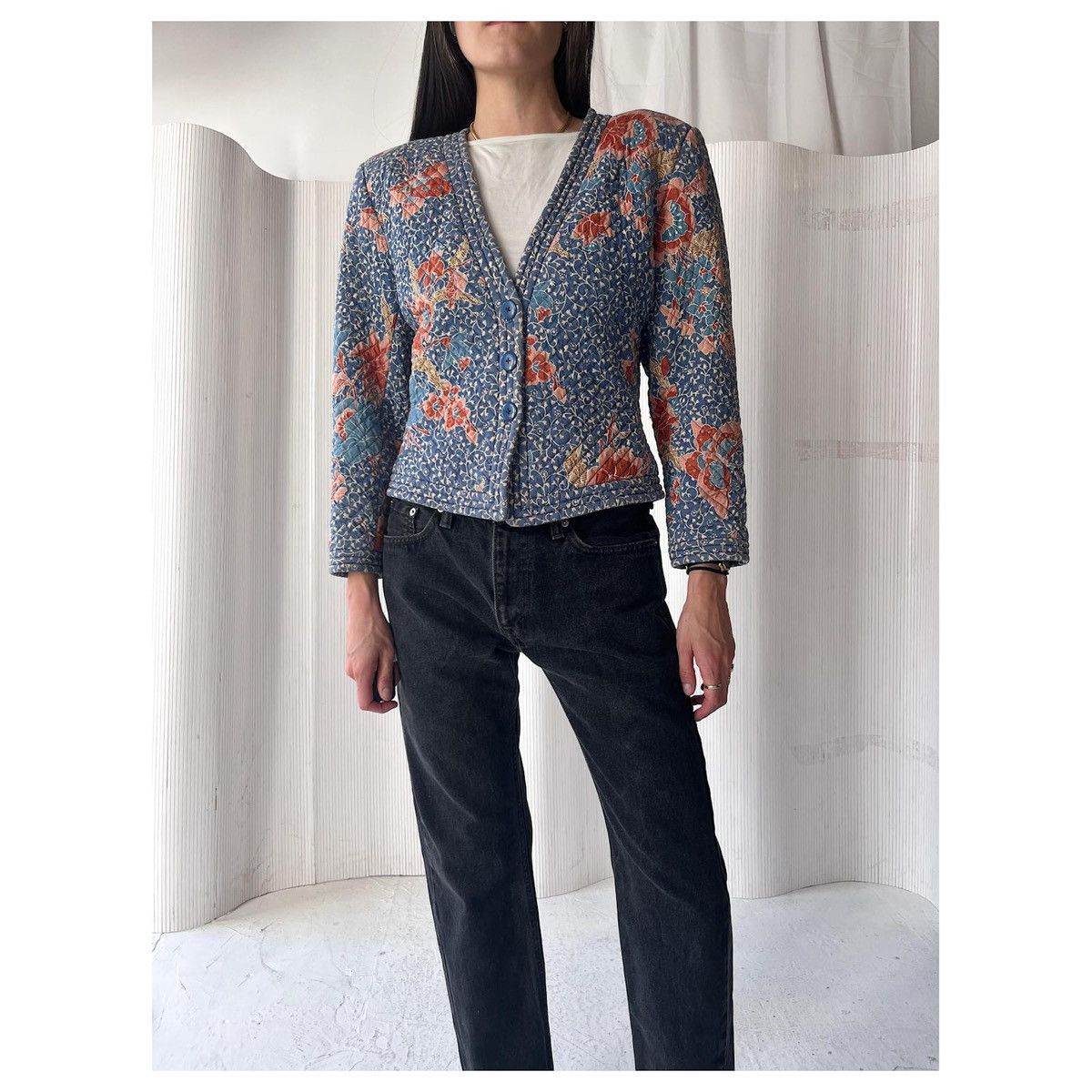 Yves Saint Laurent Vtg 70s Saint Laurent rive gauche quilted jacket Size XS / US 0-2 / IT 36-38 - 3 Thumbnail
