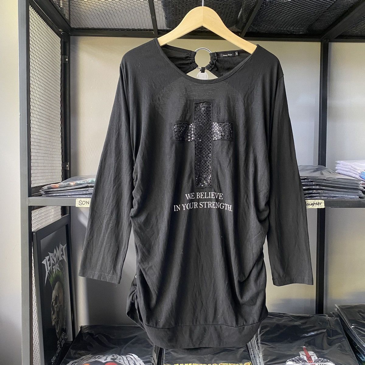 Japanese Brand × Le Grande Bleu (L.G.B.) × Vintage Japanese Style We Believe in Your Strength Black Cross Size L / US 10 / IT 46 - 1 Thumbnail