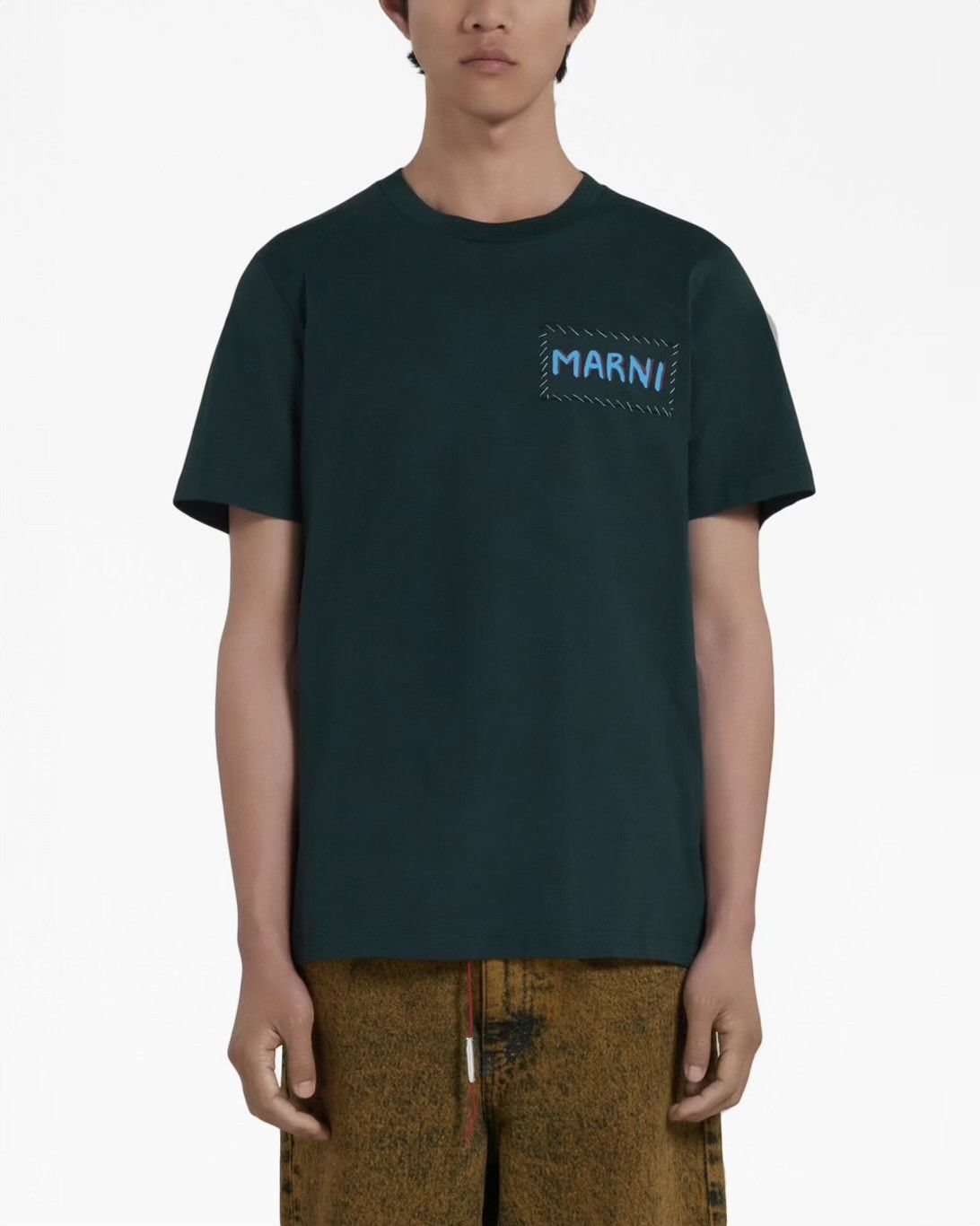 Marni GREEN ORGANIC COTTON T-SHIRT WITH MARNI PATCH Size US XL / EU 56 / 4 - 2 Thumbnail