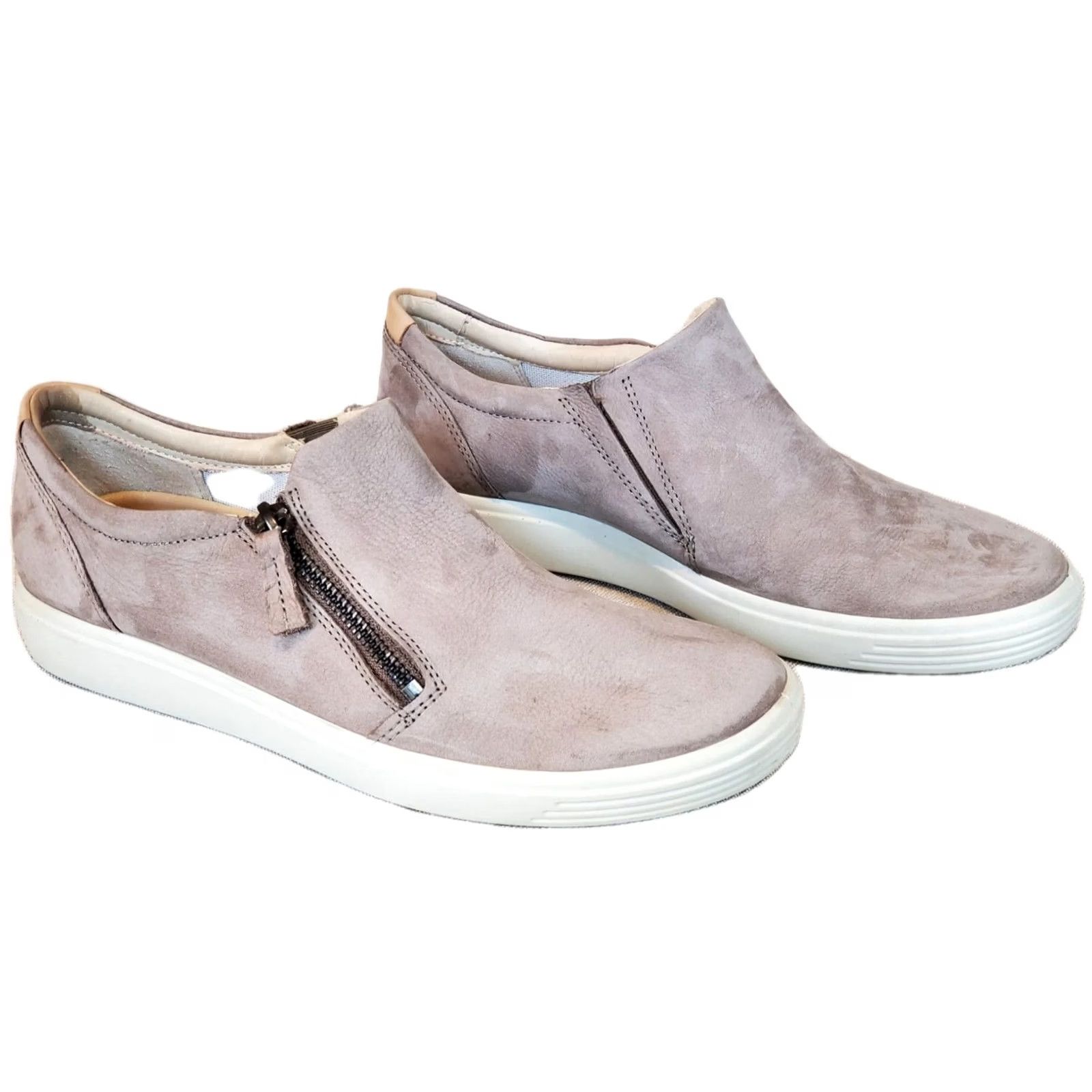 Ecco ECCO Soft 7 Slip On With Zipper Sneaker Warm Grey Leather Women's US 10-10.5 Athletic/Casual Shoes Size US 8 / IT 38 - 2 Thumbnail