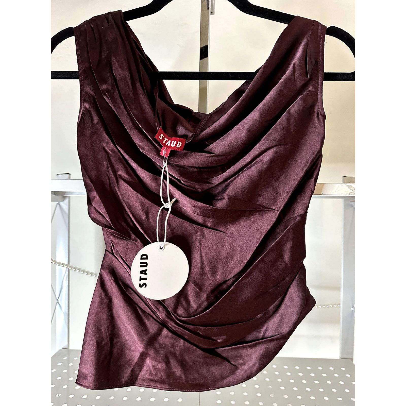 Staud STAUD Phare Silk Top Merlot 0 Size XS / US 0-2 / IT 36-38 - 2 Thumbnail
