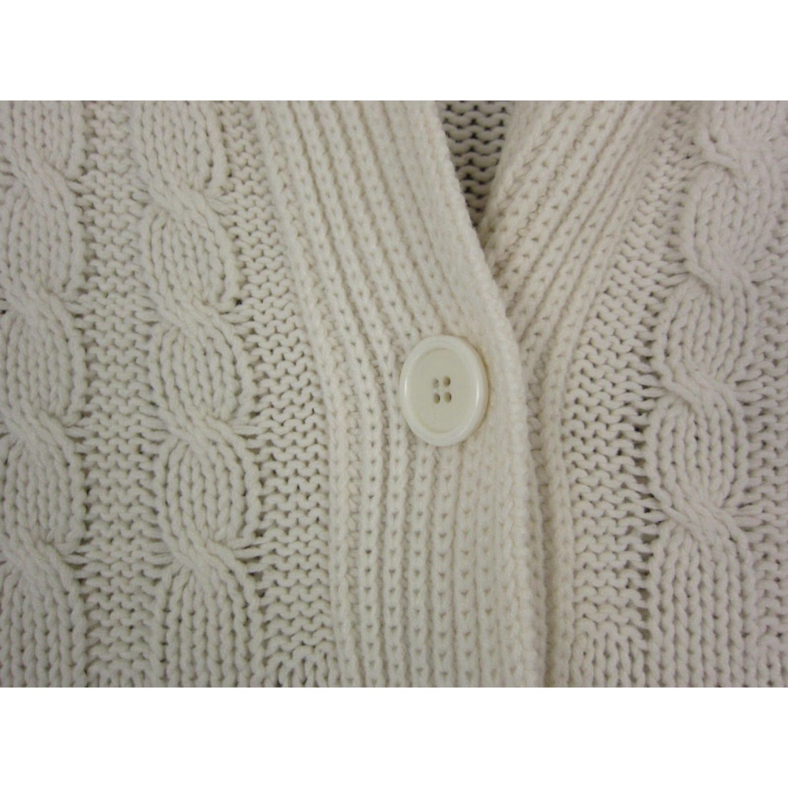 Vintage VINTAGE Gianni Berinni Cardigan Womens 46 Creme Big Collar Knit Sweater 70s 80s Size L / US 10 / IT 46 - 4 Thumbnail