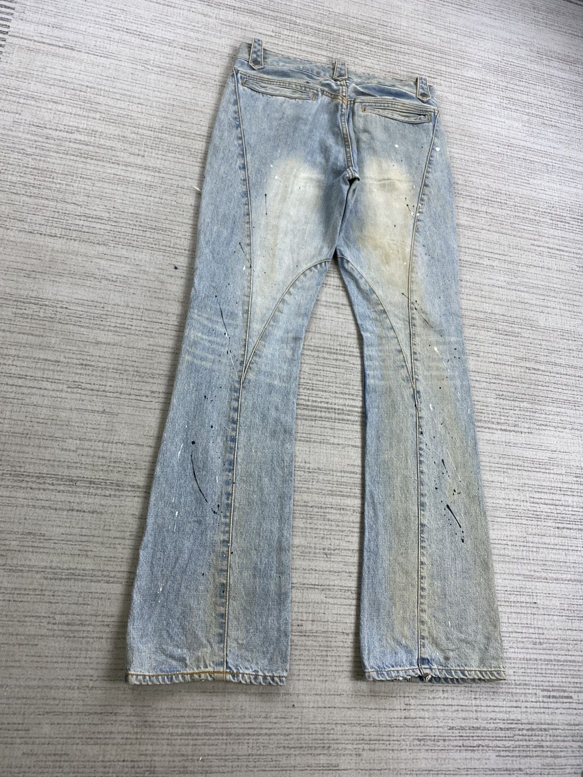 Schlussel × Vintage Vintage Flared Schlussel Distressed Blue Denim Pants Size 32" / US 10 / IT 46 - 5 Thumbnail