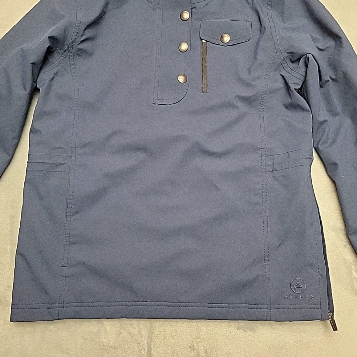 Vintage Aether Jacket Womens Size 2 Small Blue Insulated Quilt Lined Anorak Hooded Shell Size XS / US 0-2 / IT 36-38 - 2 Thumbnail