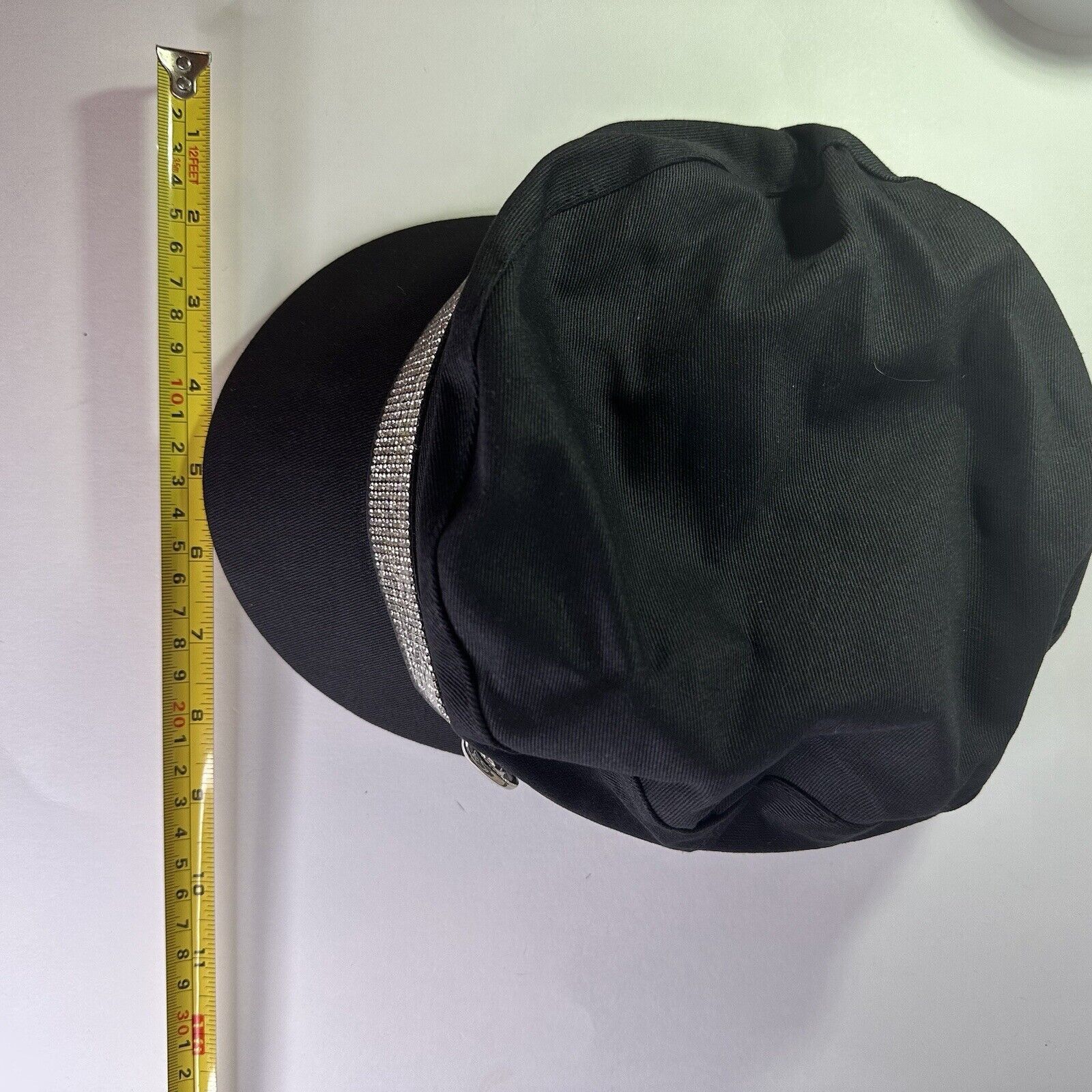 (di)vision Beret Black Cotton Rhinestone Cap Retro Painter Newsboy Hat Size ONE SIZE - 8 Thumbnail