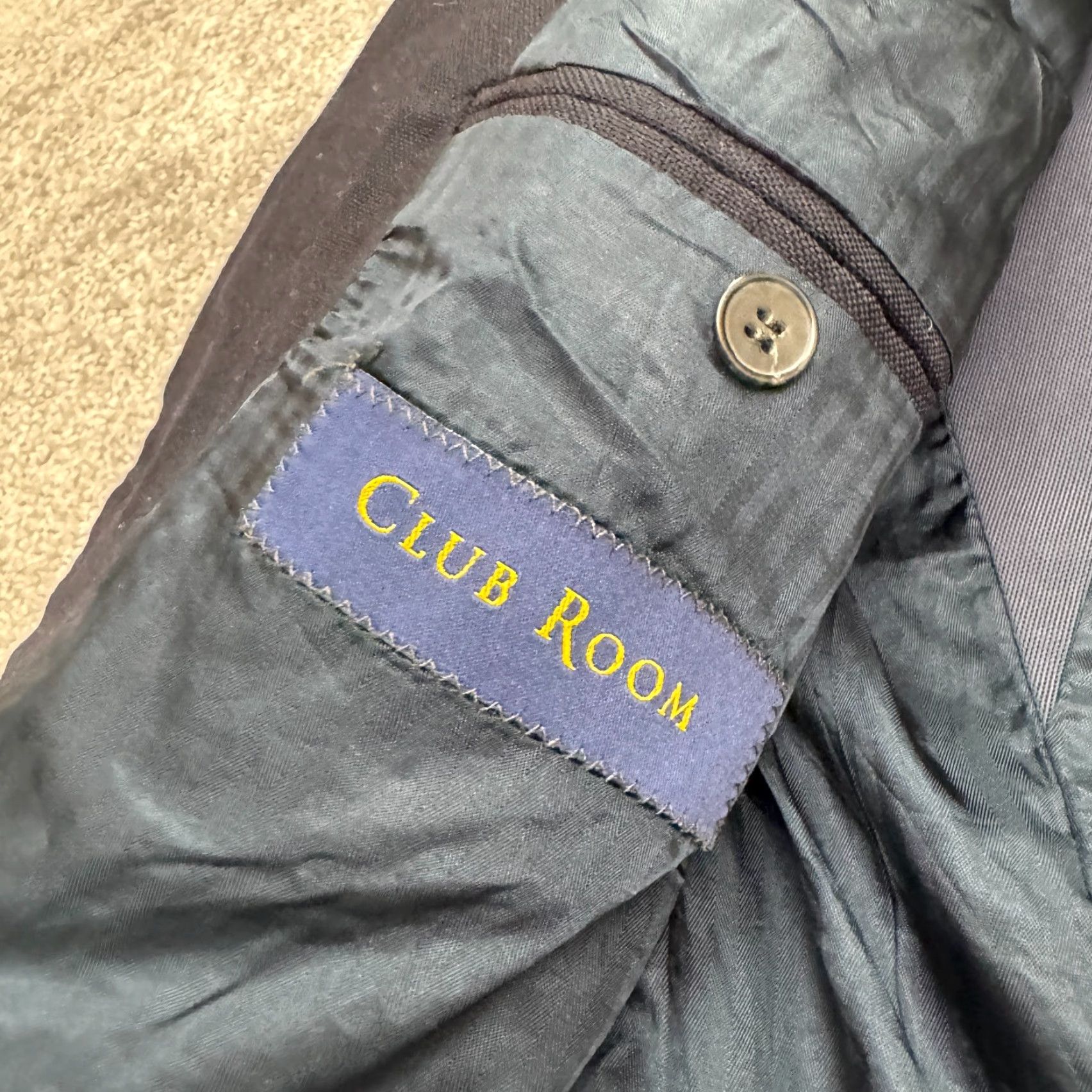 Club Room Club Room Blazer Wool Suit Jacket Mens 40 Short Navy Blue Size US 40 / EU 56 - 6 Thumbnail