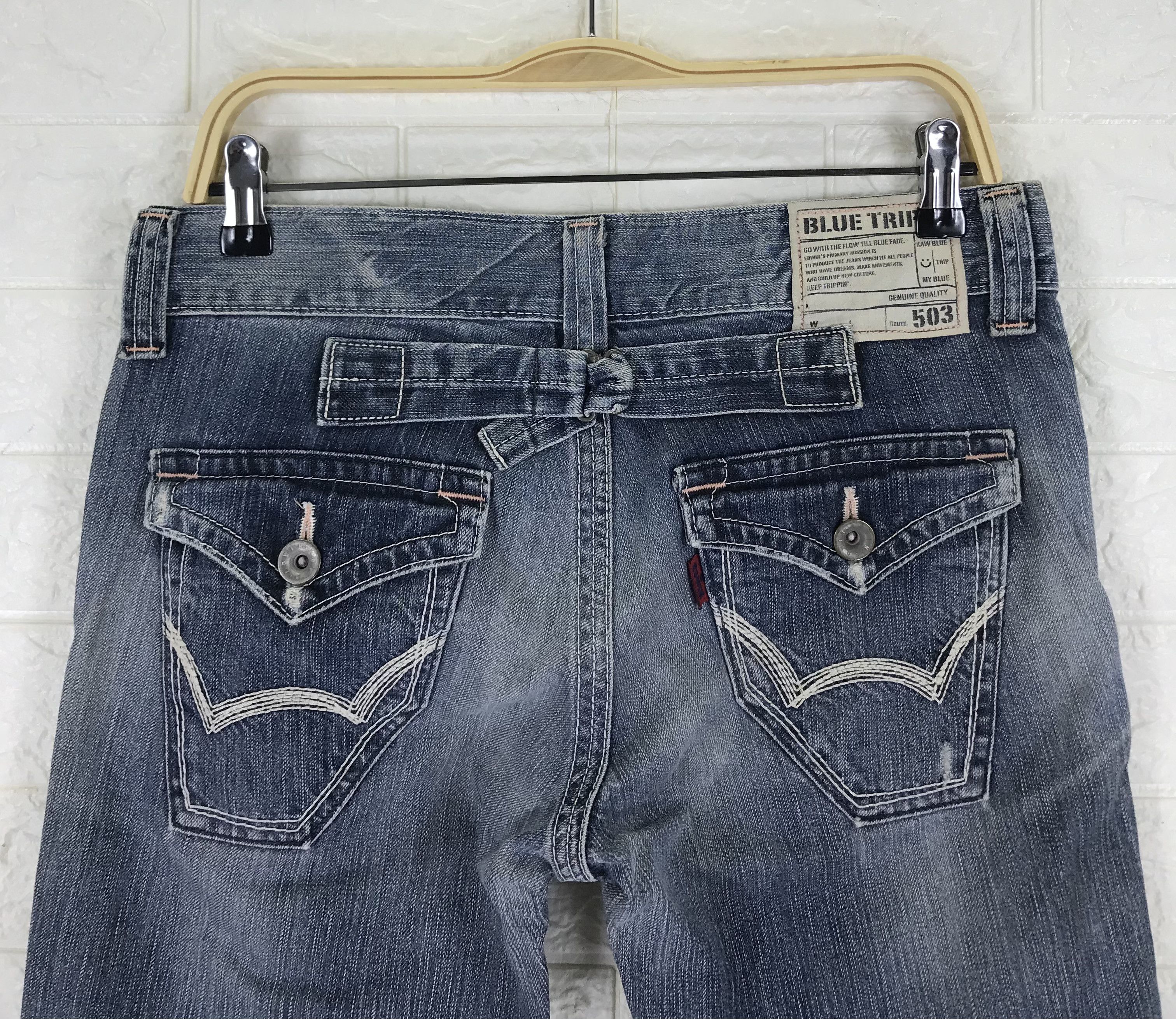 Edwin Vintage Edwin 503 Buckle Back Flare Jeans Size US 31 - 2 Thumbnail