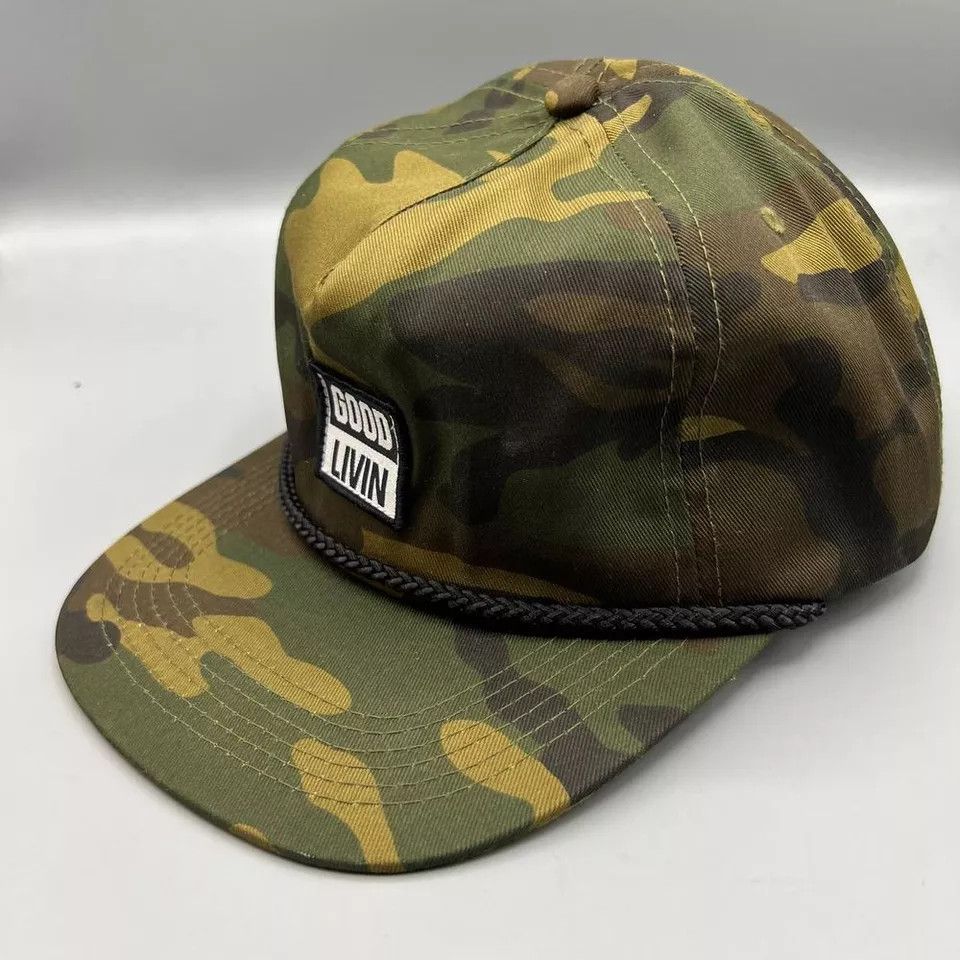 Goodlife Good Livin Hat Men Green Camouflage Skate Snap Back Cap Size ONE SIZE - 2 Thumbnail