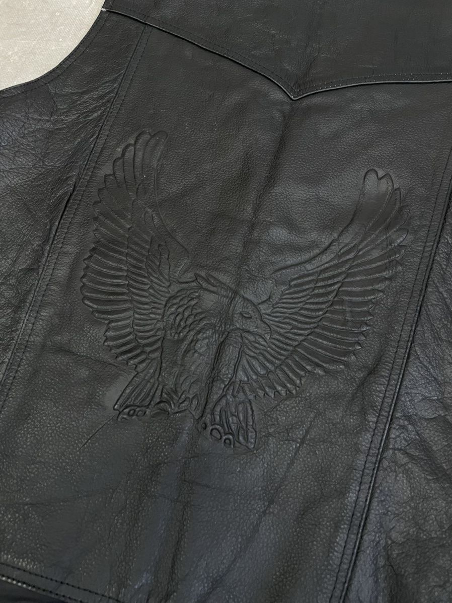 Harley Davidson Leather Vest Western harley davidson style biker vibe y2k Size US M / EU 48-50 / 2 - 9 Thumbnail