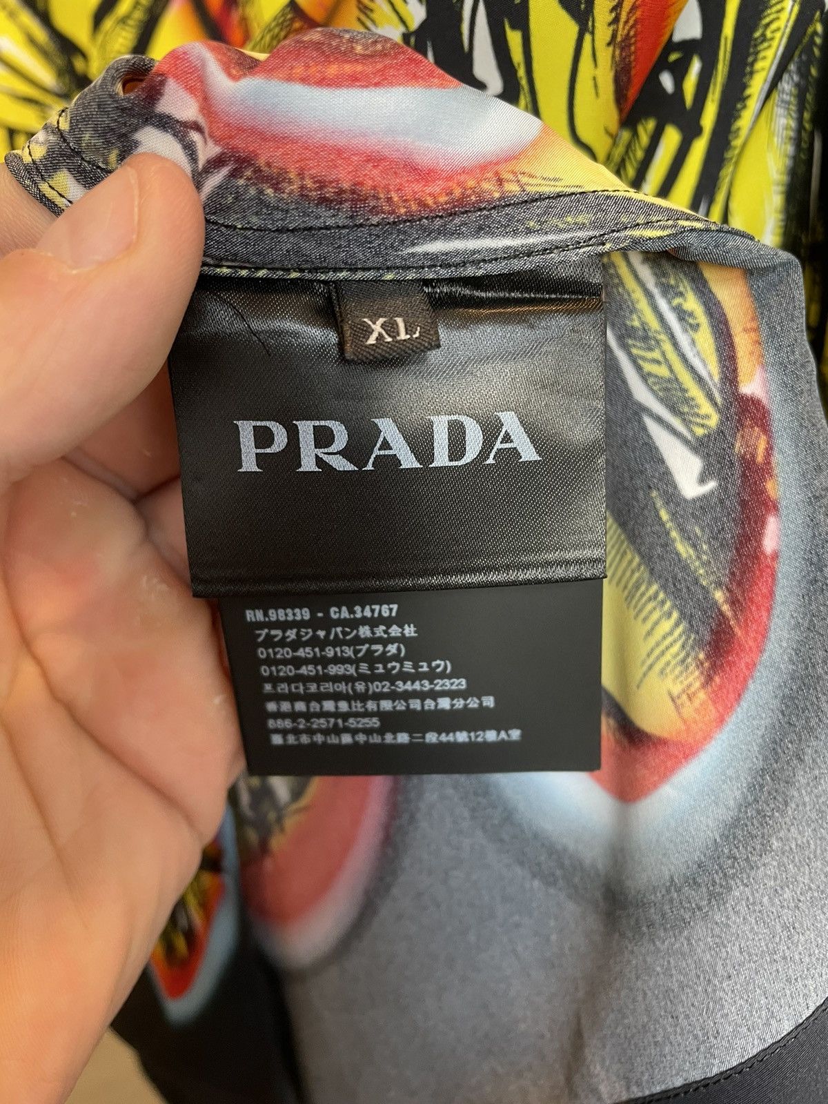 Prada Prada Banana and Flame Nylon Camp Collar Shirt Size US XL / EU 56 / 4 - 4 Thumbnail