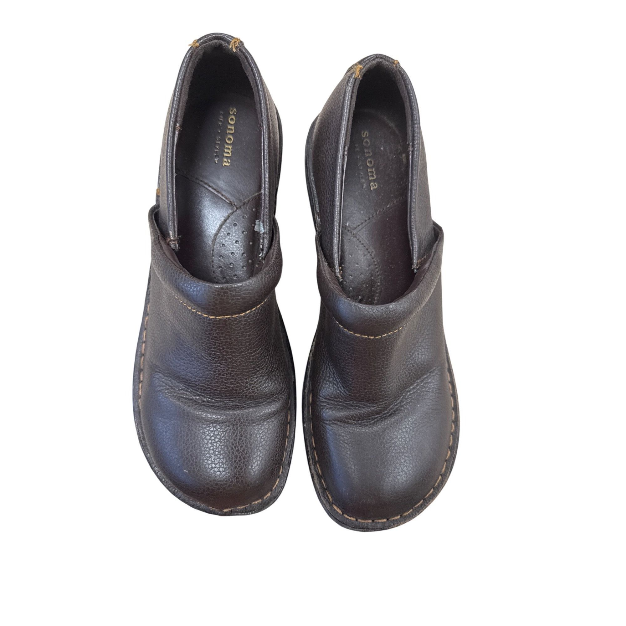Sonoma Sonoma Womens Brown Leather Clogs Mules 7.5M SKU 7181 Size US 7.5 / IT 37.5 - 8 Thumbnail