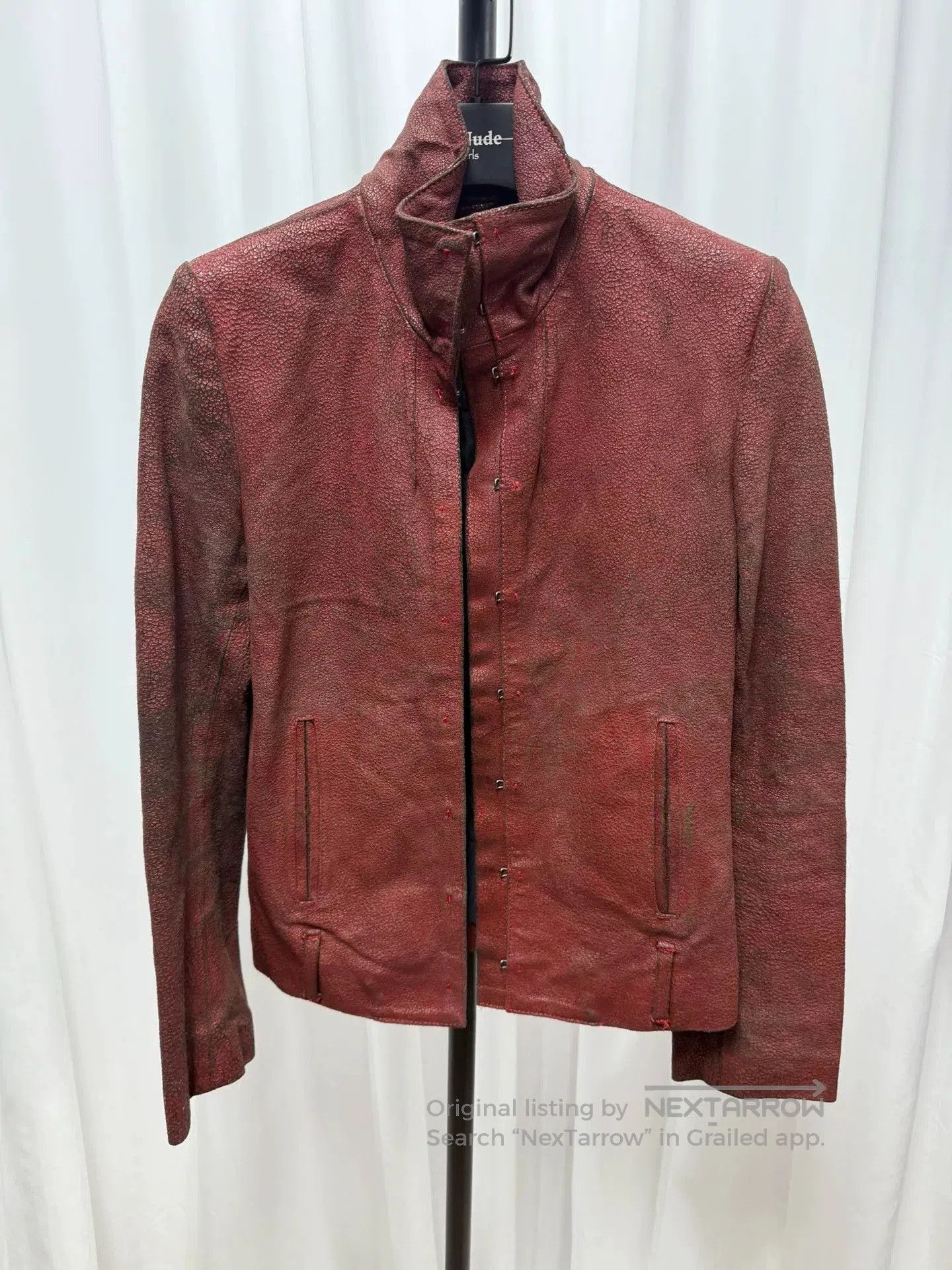 Ann Demeulemeester ann demeulemeester leather jacket with collar. Size US S / EU 44-46 / 1 - 1 Thumbnail