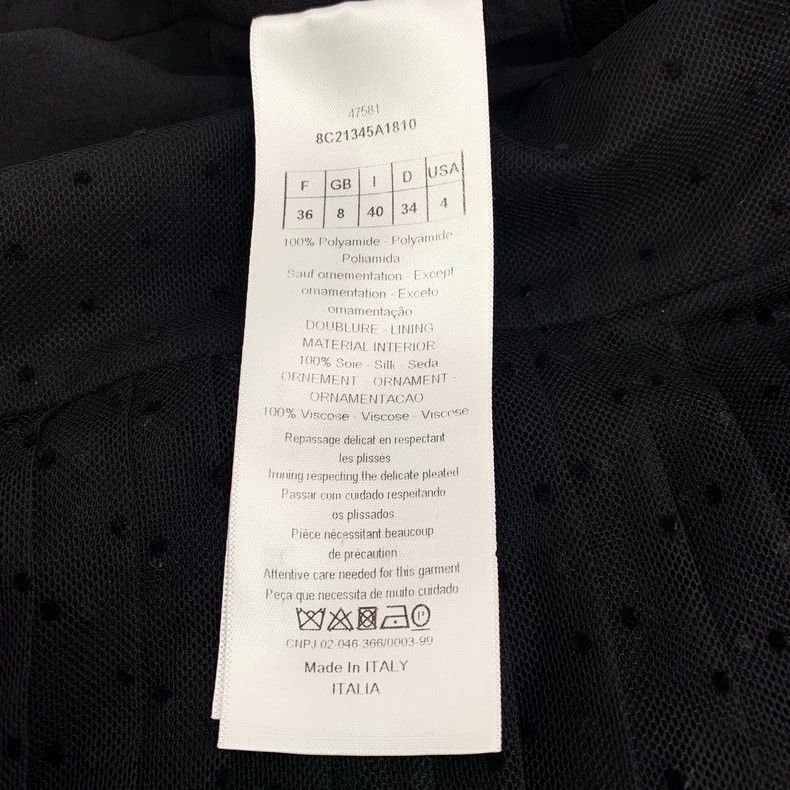 Dior Dior Black polka dot full-printed mulberry silk mesh skirt Size 24" / US 00 / IT 34 - 6 Thumbnail