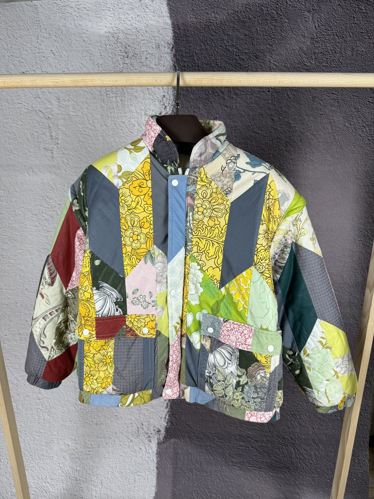 image of Italian Designers x Vintage 2 In 1 Vintage 90's Made In Italy Patchwork Color Jacket Vest, Women's 