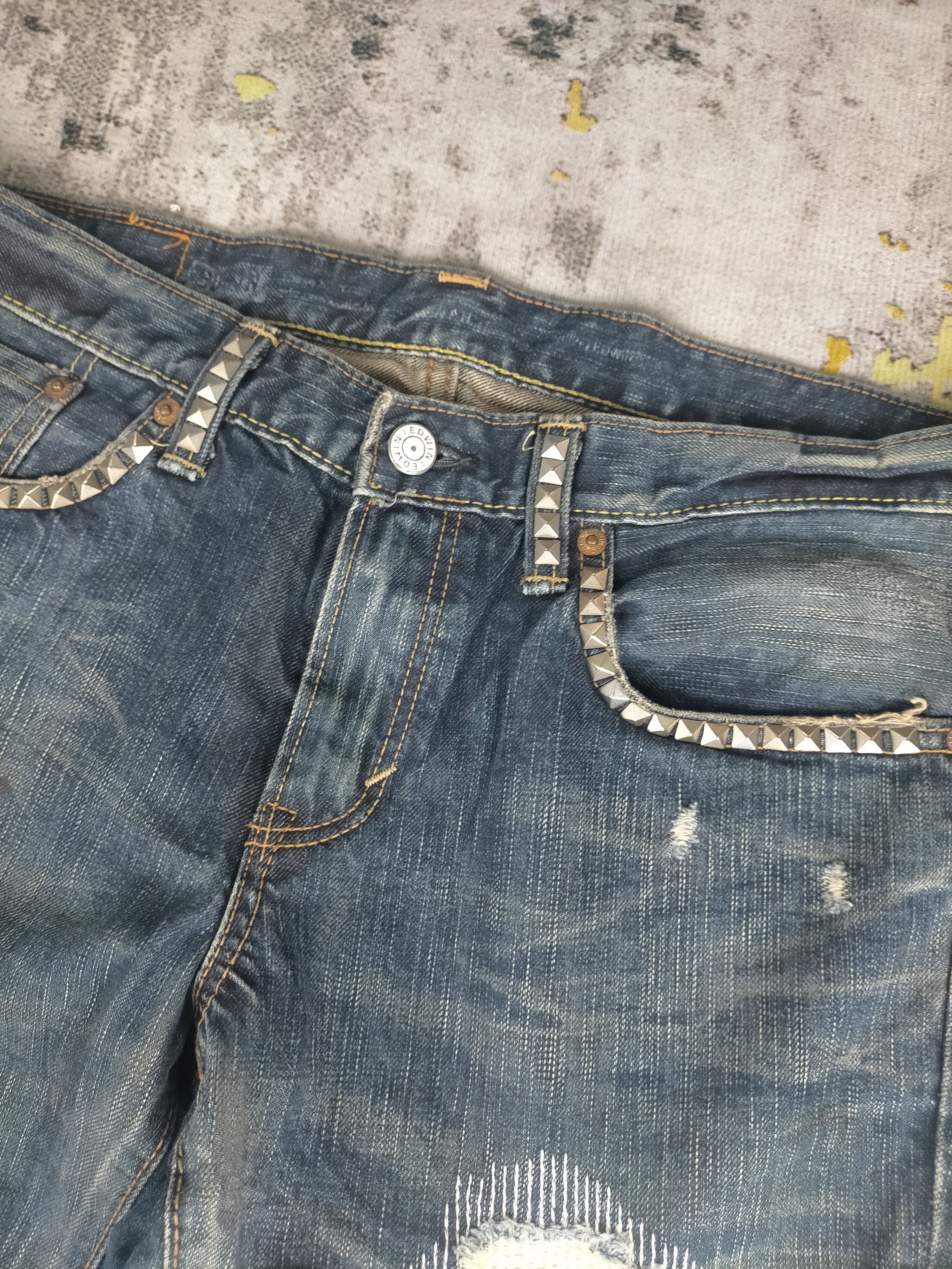 Edwin 🔥Rare Edwin Studded Distressed Jeans Size US 30 / EU 46 - 4 Thumbnail