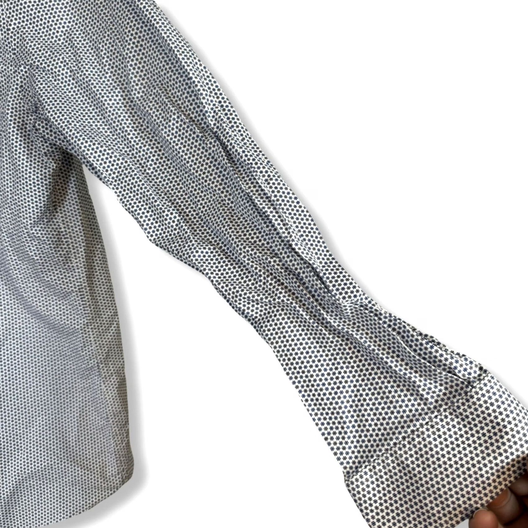 Tommy Hilfiger Tommy Hilfiger Dress Shirt Men L Slim Fit Navy White Long Sleeve Button Up M 32 Size 42R - 6 Thumbnail