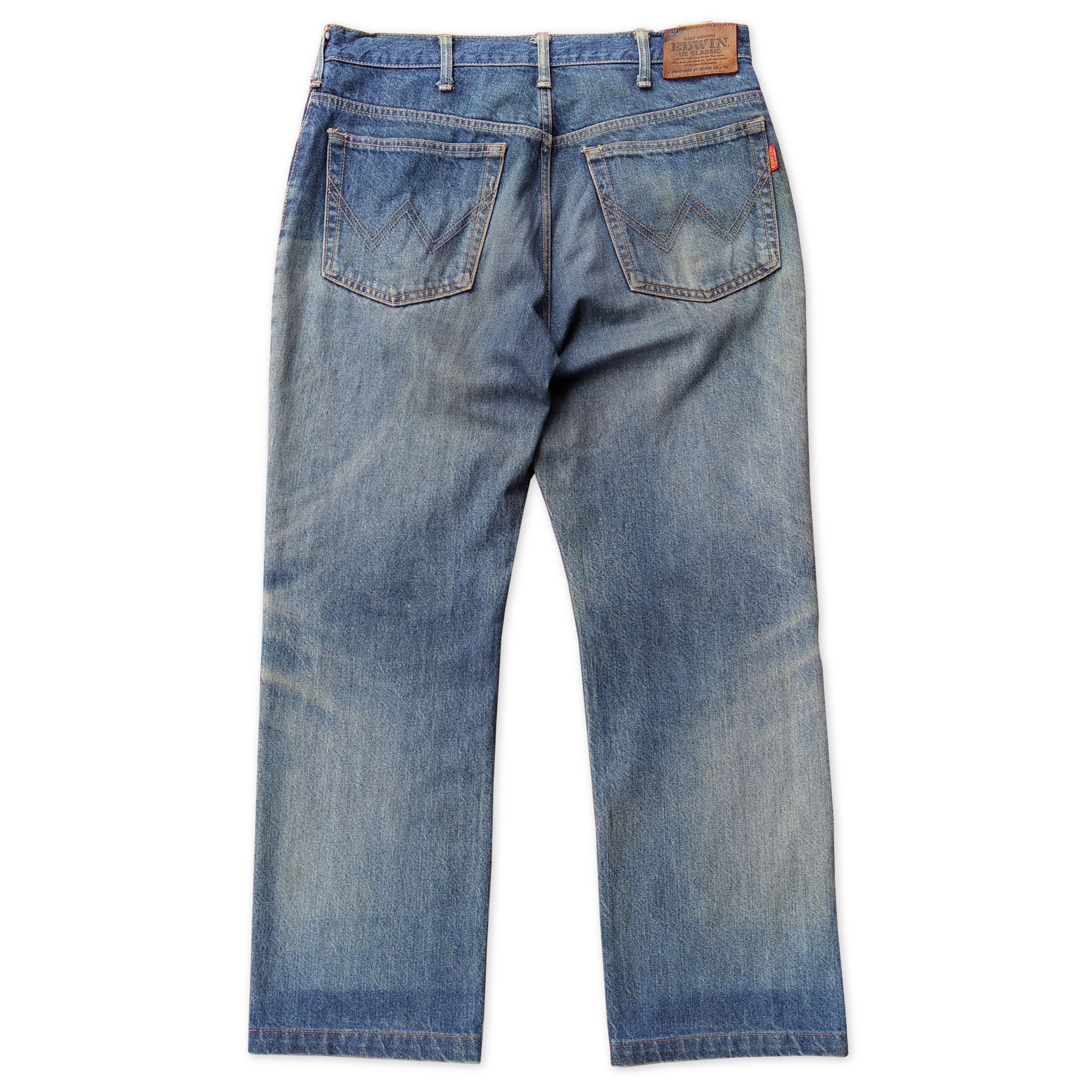 Edwin Vintage 90's EDWIN "US CLASSIC" Worn Denim Size US 34 / EU 50 - 4 Thumbnail
