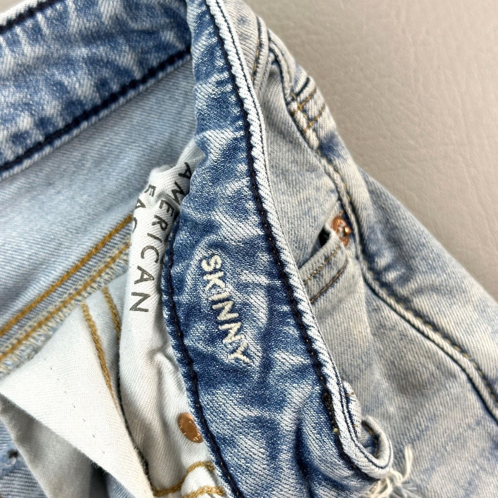 American Eagle Outfitters American Eagle Jeans Mens 29x30 29x29 Distressed Skinny AirFlex Stretch Casual Shirt Size US 29 - 7 Thumbnail