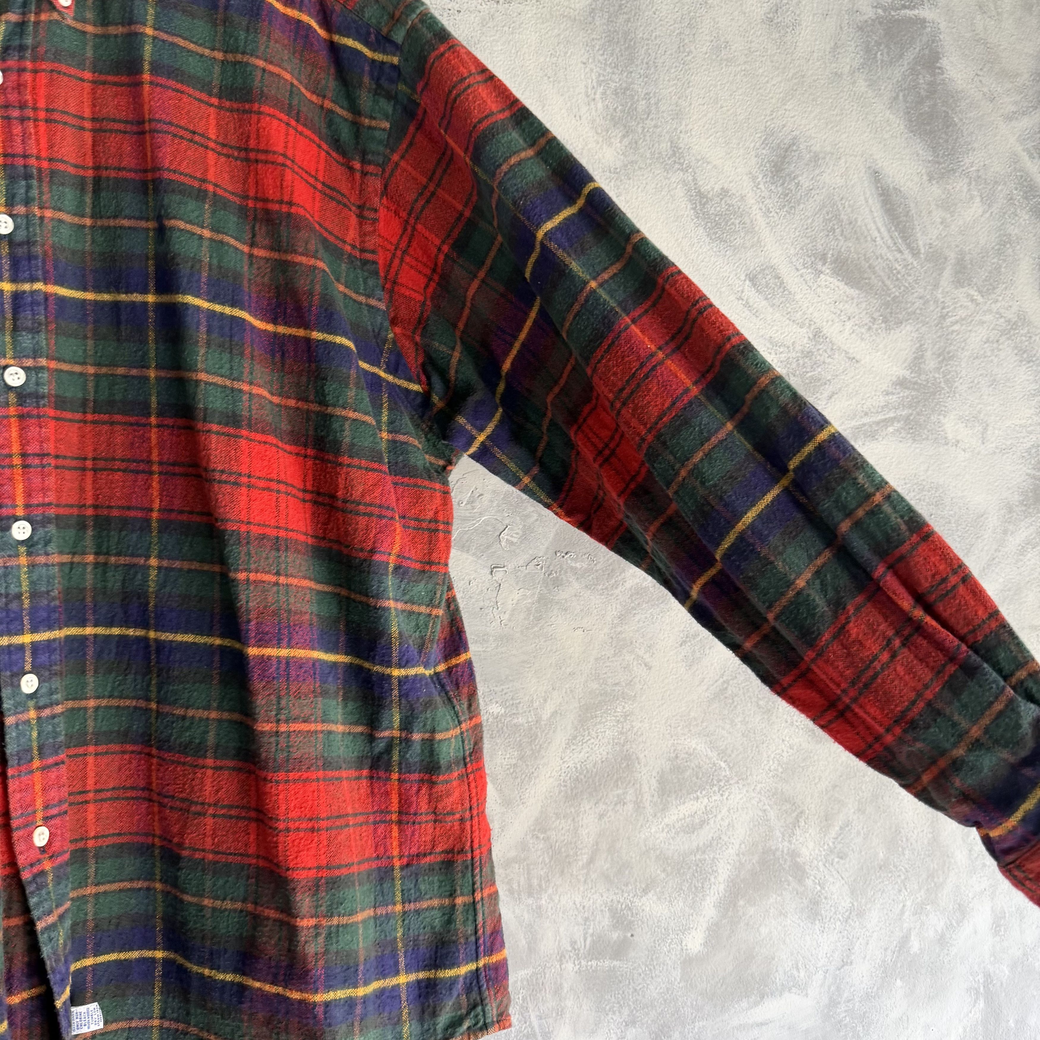 Polo Ralph Lauren Vtg Polo Ralph Lauren Button Down Shirt Tartan Plaid Flannel Size US XL / EU 56 / 4 - 3 Thumbnail
