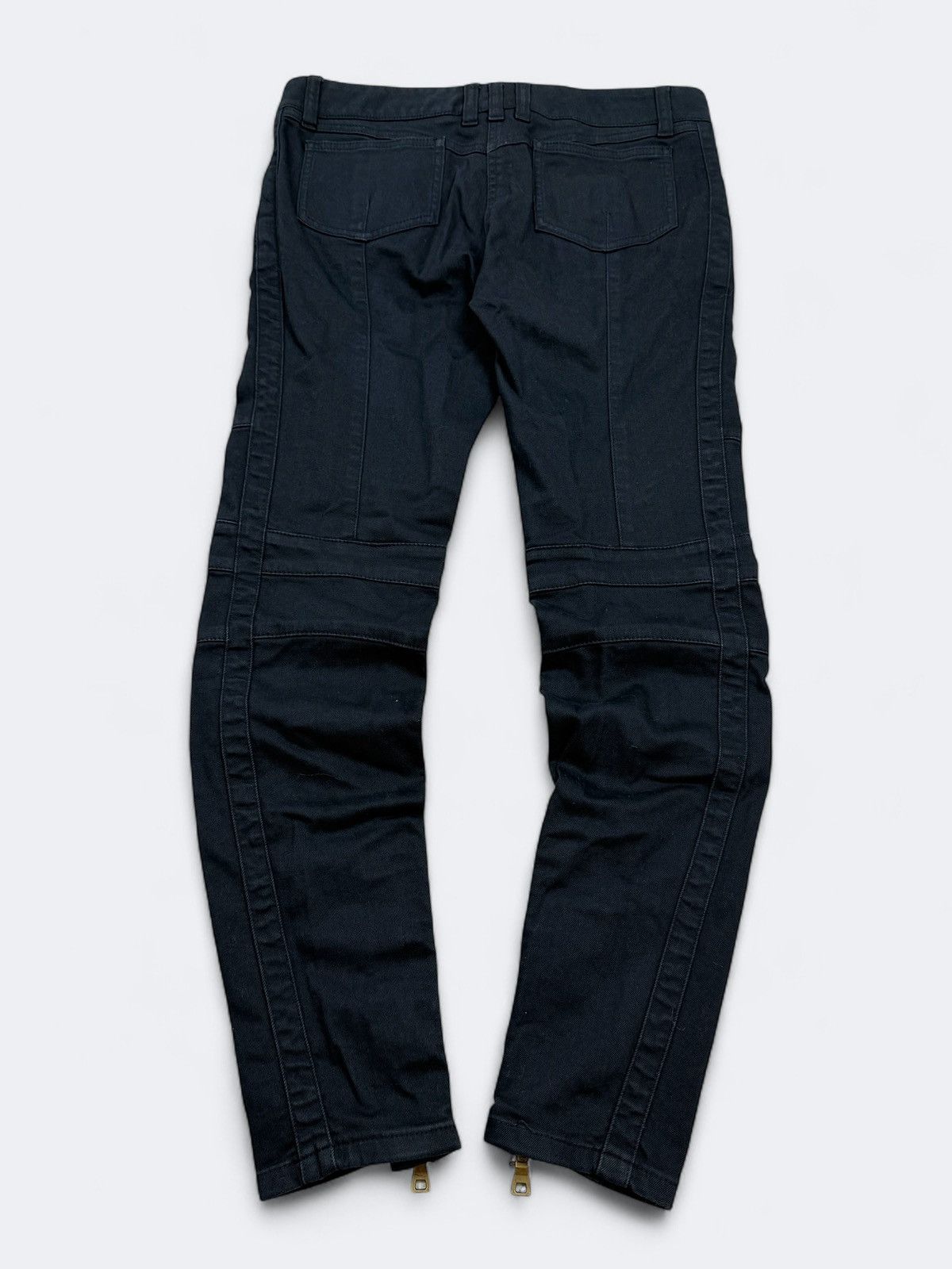 Balmain Balmain Navy Biker Jeans Pants Size 26" / US 2 / IT 38 - 10 Thumbnail