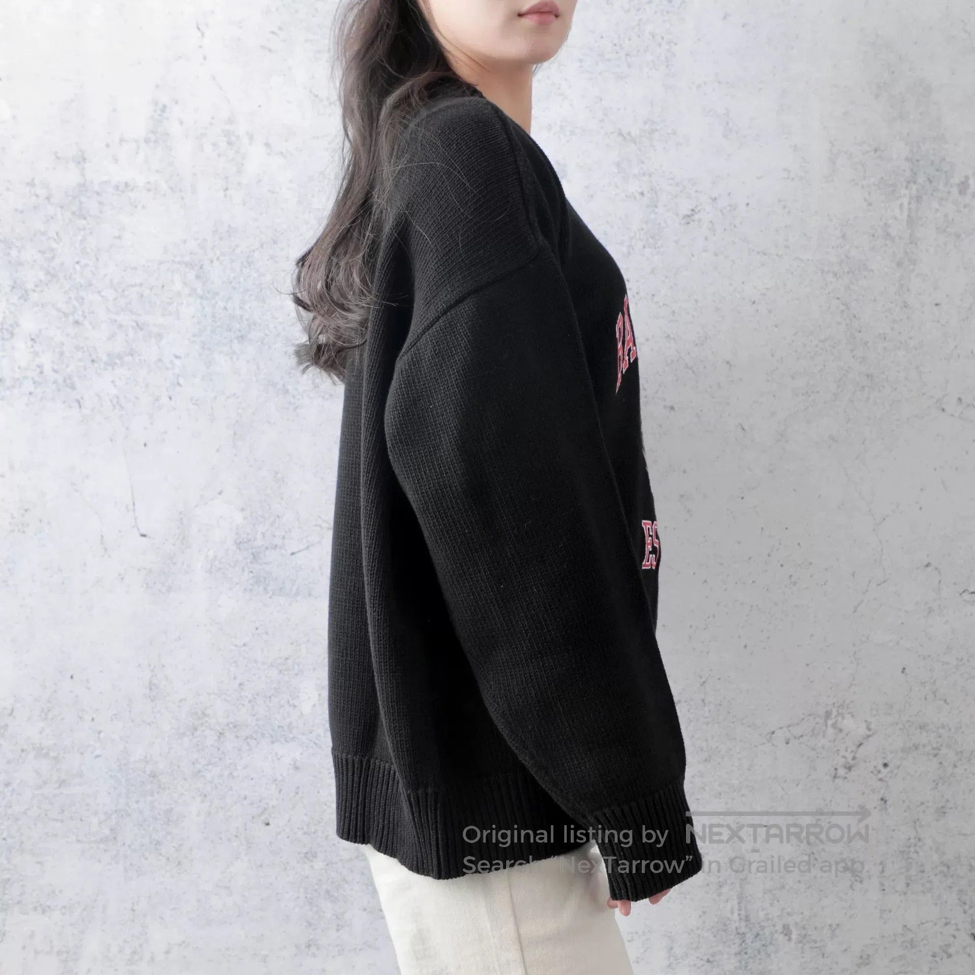 Balenciaga Balenciaga Black Scissors Wheat Embroidery Sweater. Size M / US 6-8 / IT 42-44 - 3 Thumbnail