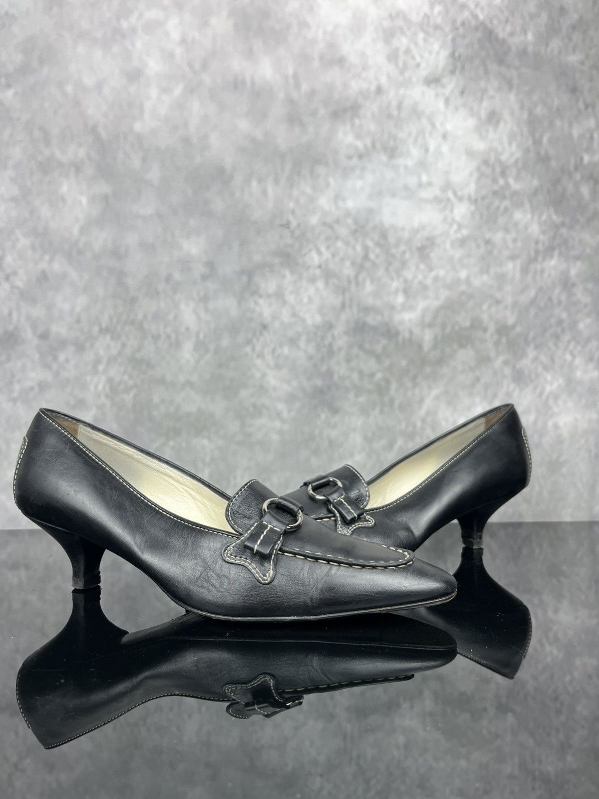 Tod's Tod’s Vintage Black Leather Heeled Sandals Elegant Size US 6 Size US 6.5 / IT 36.5 - 3 Thumbnail
