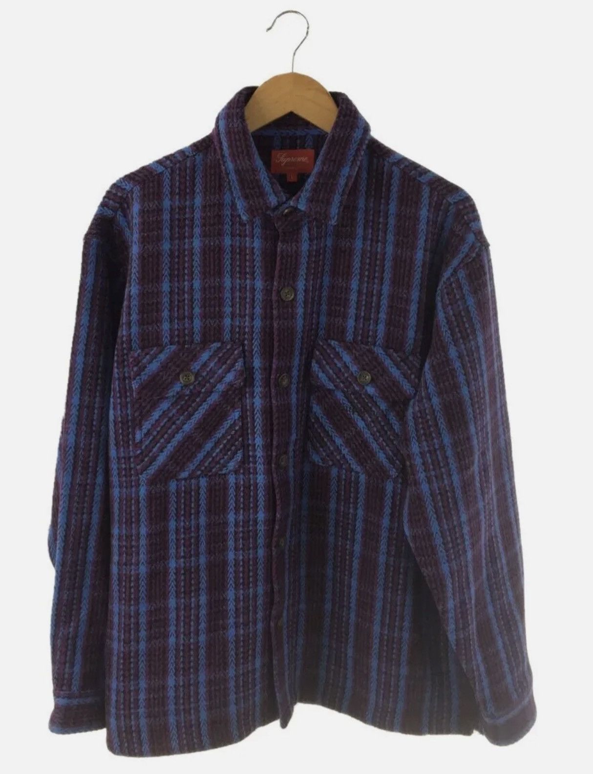 Supreme FW22 Supreme Heavy Flannel Dark Plum Purple lightly worn 