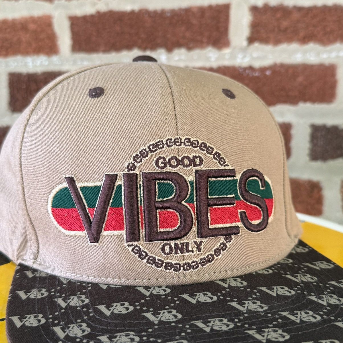 Vintage Top Level Good Vibes Only Snapback Hat Tan Brown Red Green Size ONE SIZE - 3 Thumbnail
