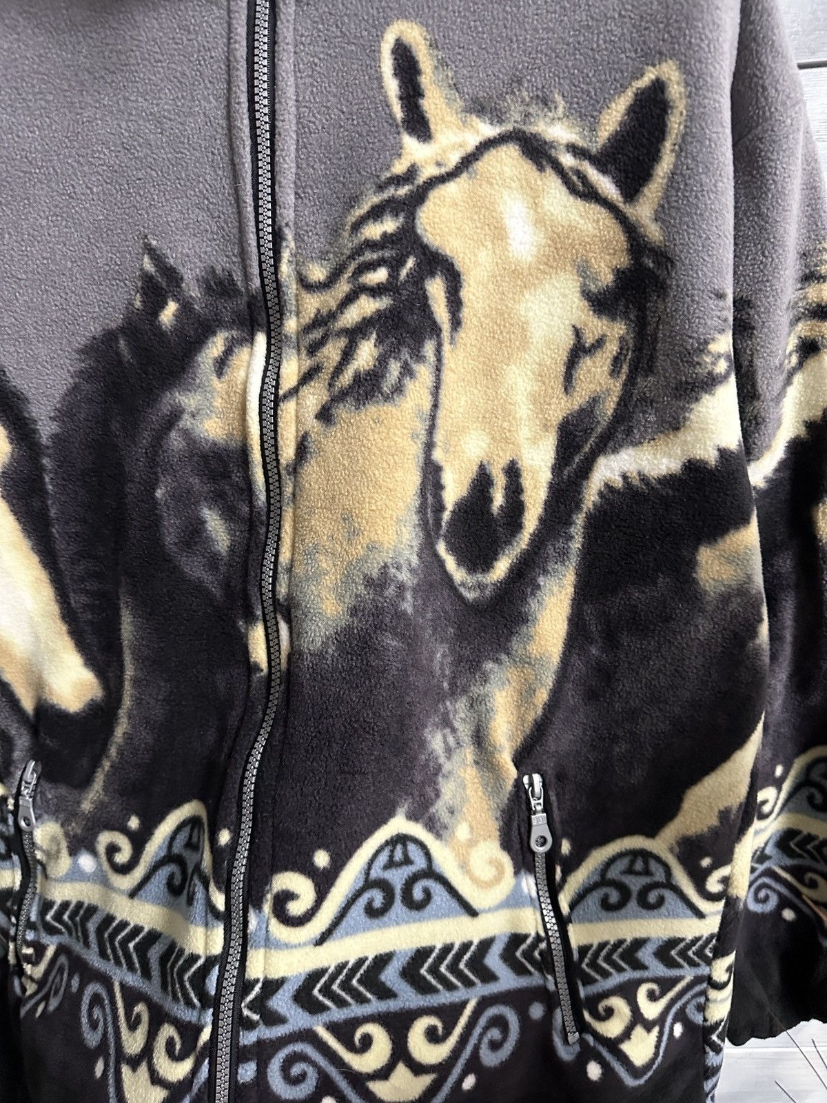 Vintage Rare Vintage Fleece Jacket Horses Pitdoor style Size US M / EU 48-50 / 2 - 2 Thumbnail
