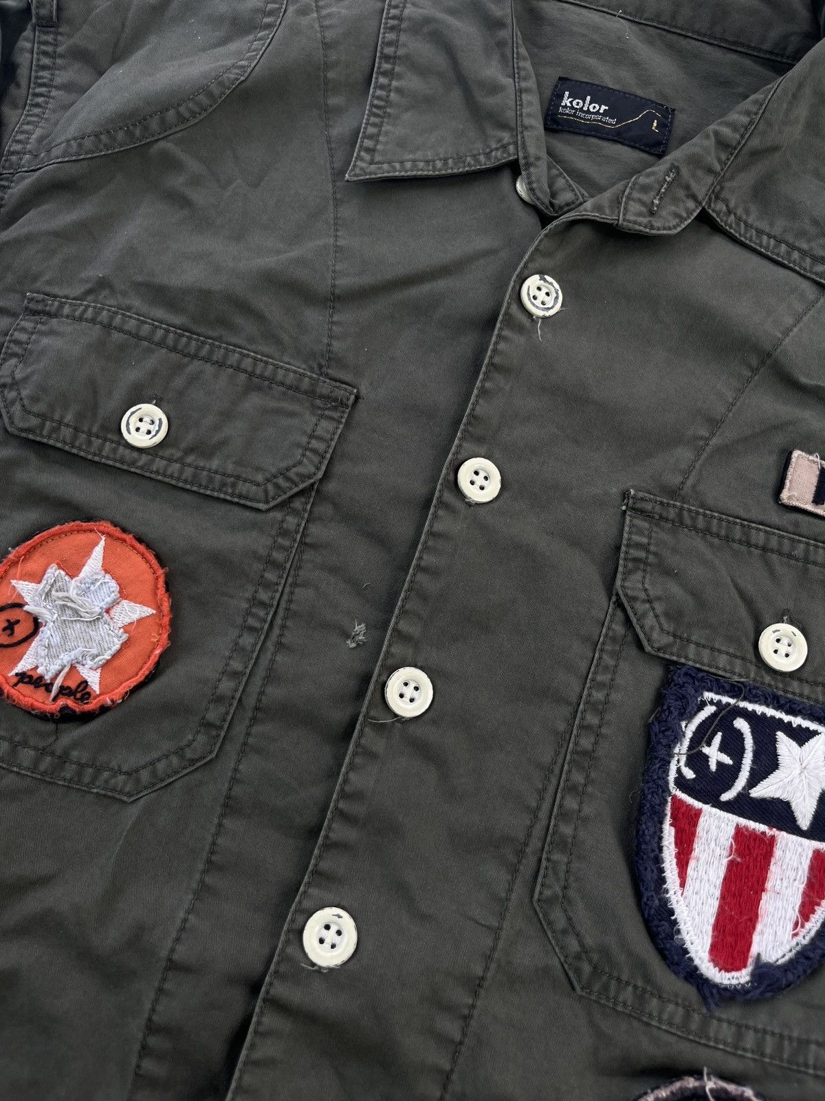 Kolor KOLOR BEACON Japan USA Patch Military Army Shirt Size US L / EU 52-54 / 3 - 4 Thumbnail