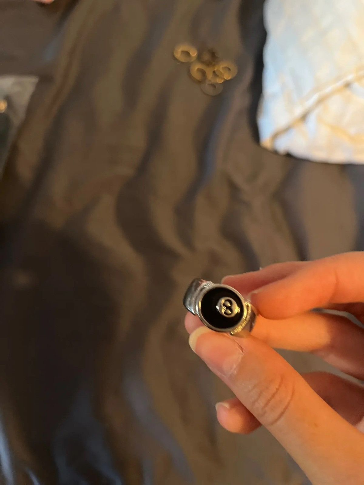Vintage Billiard Number Black 8 Ring Size ONE SIZE - 4 Thumbnail