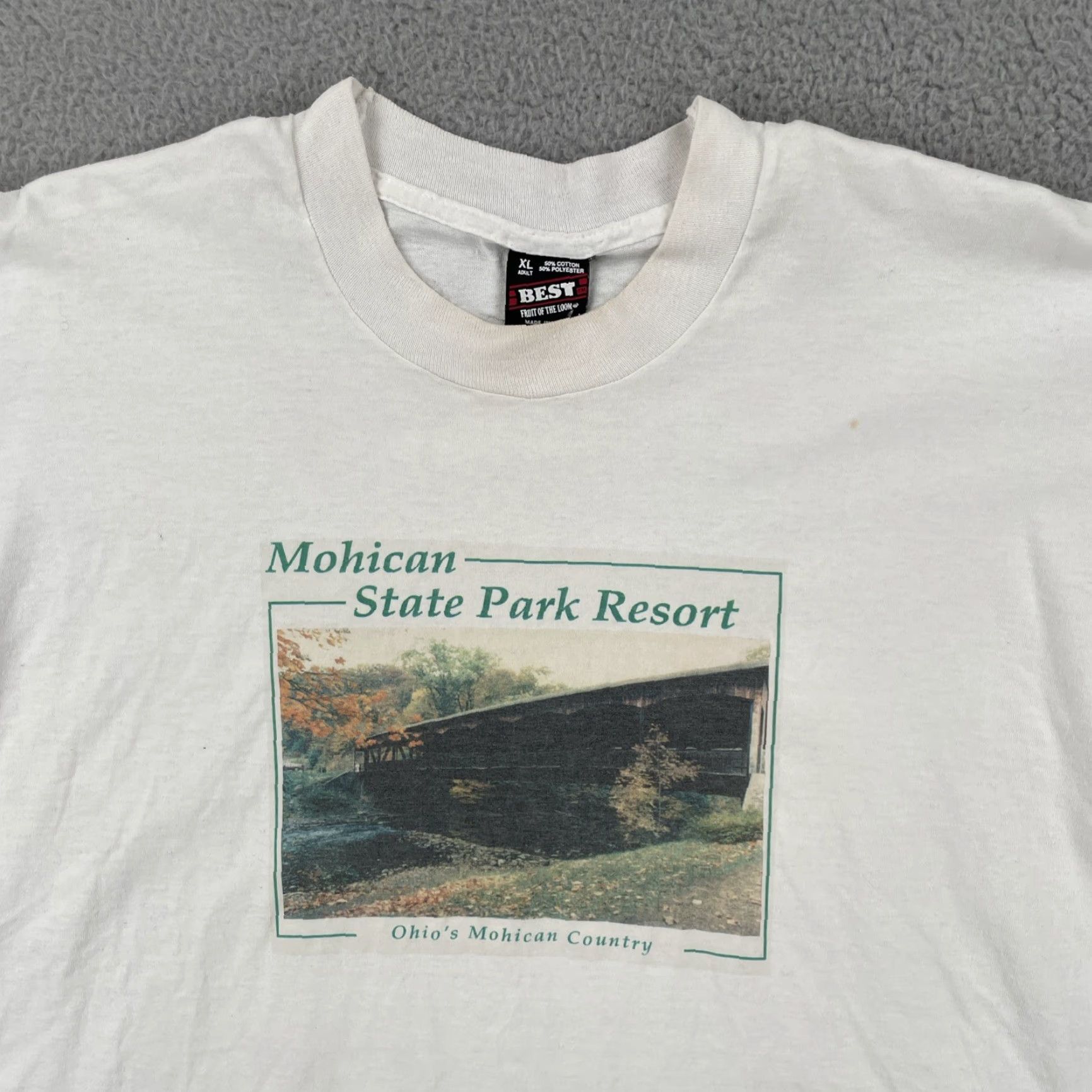Fruit Of The Loom VINTAGE Fruit of the Loom XL White Single Stitch T Shirt Mens USA Crew Neck Short Sleeve 100% Cotton Size US XL / EU 56 / 4 - 5 Thumbnail