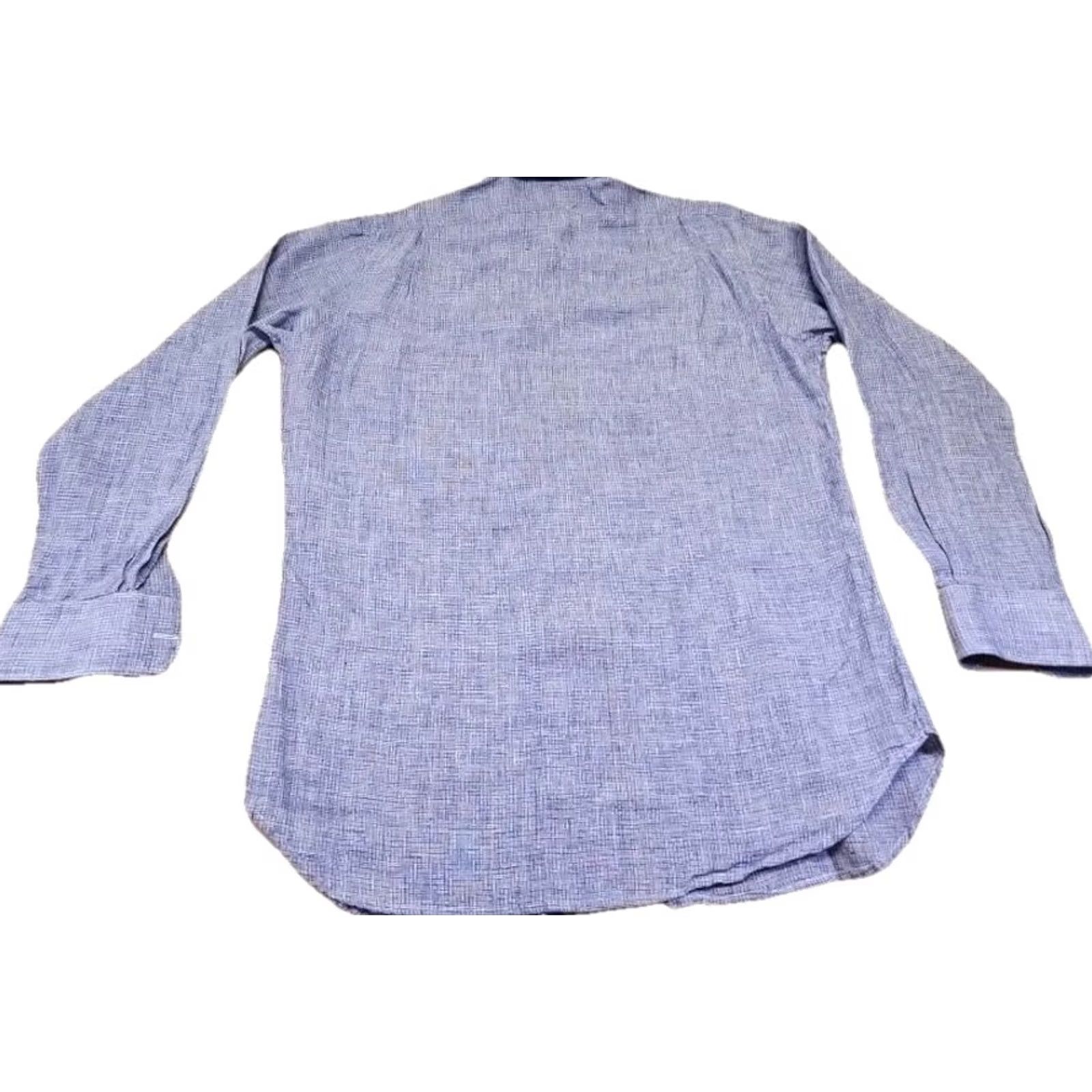 Hamilton Hamilton Since 1883 Men’s Blue Geometric Dress Shirt Long Sleeve L Size 42R - 6 Thumbnail
