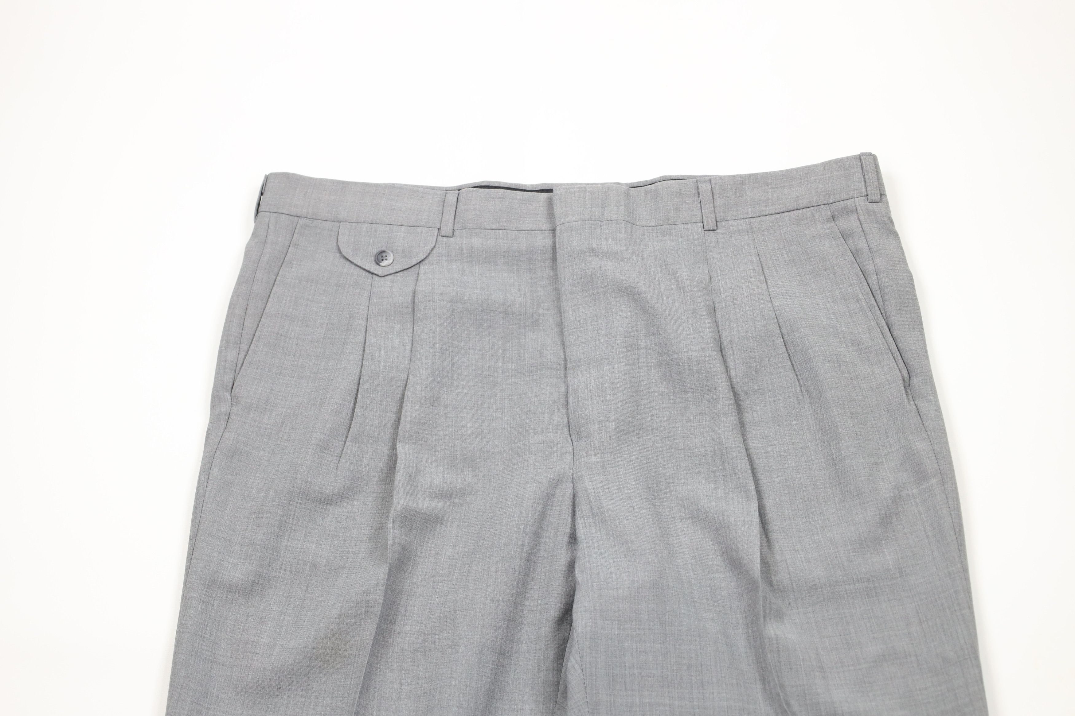 Vintage Vintage 90s Streetwear Wool Wide Leg Chino Pants Gray USA Size US 40 / EU 56 - 2 Thumbnail
