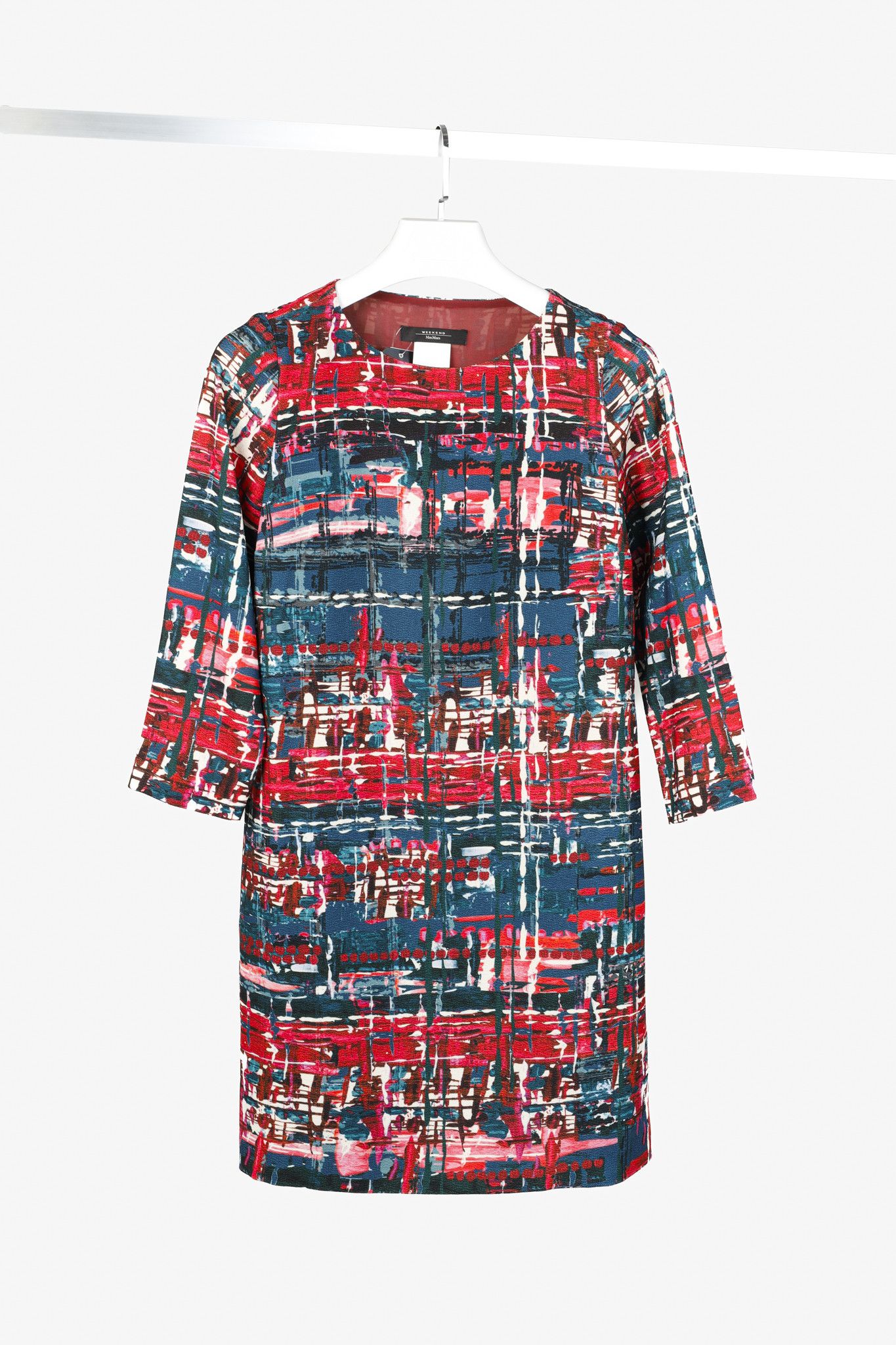 Max Mara Weekend MaxMara Multicoloured 3/4 Sleeve Shift Dress Size XS / US 0-2 / IT 36-38 - 1 Thumbnail
