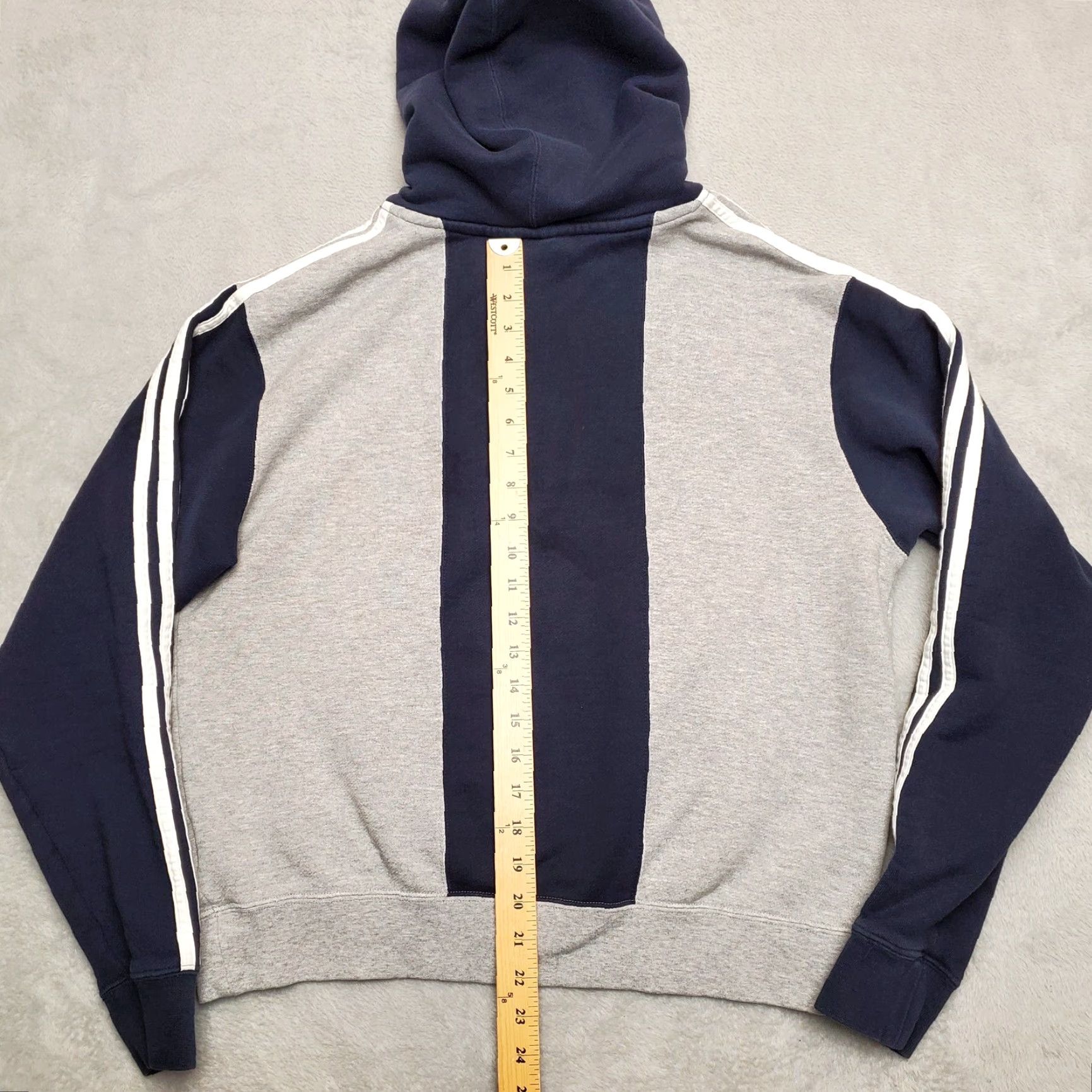 Adidas Adidas Hoodie Mens Medium Blue Gray Trefoil Three Stripe Logo Hooded Sweatshirt Size US M / EU 48-50 / 2 - 7 Thumbnail