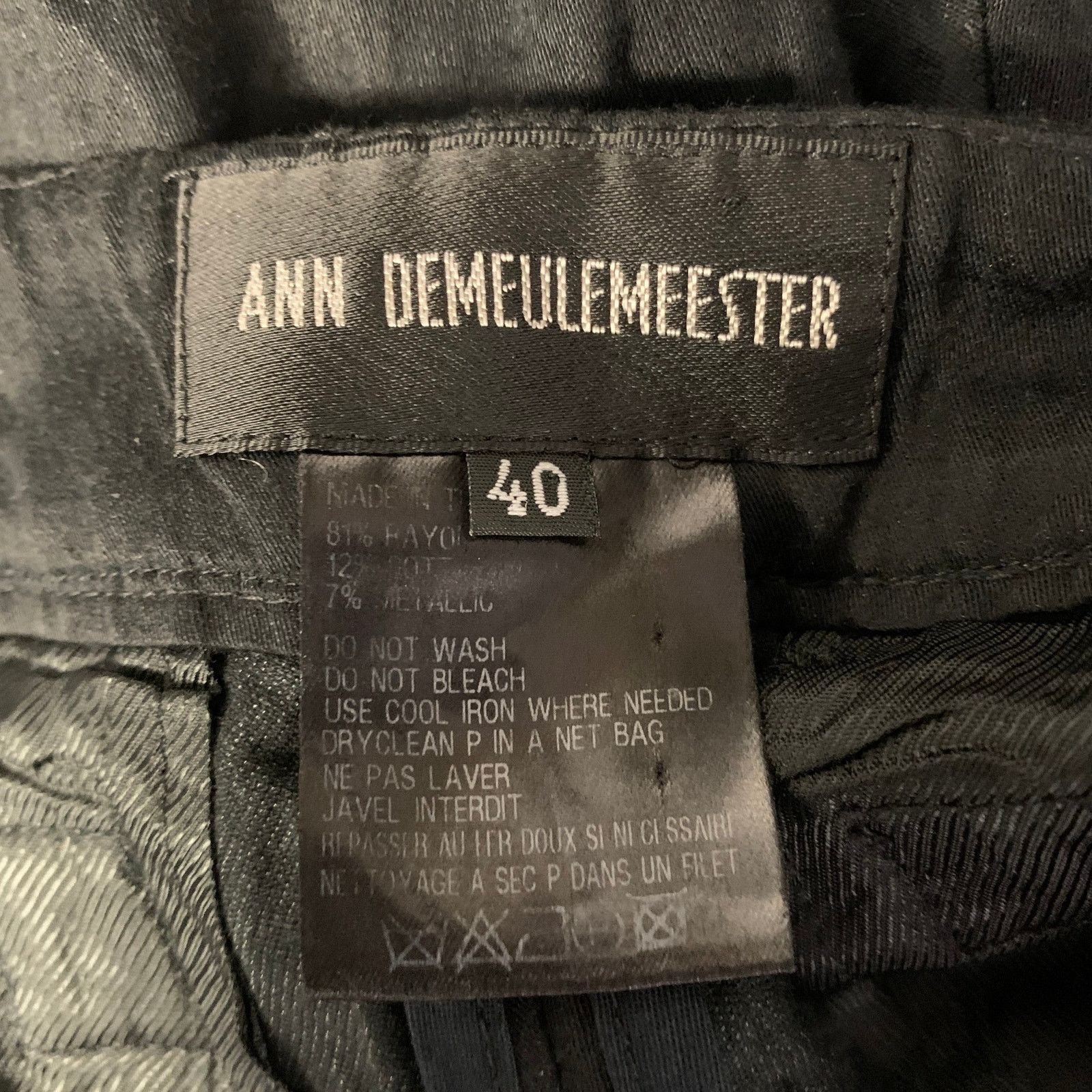 Ann Demeulemeester ANN DEMEULEMEESTER Black Wrinkled Rayon Cotton Casual Pants Size 27" / US 4 / IT 40 - 4 Thumbnail