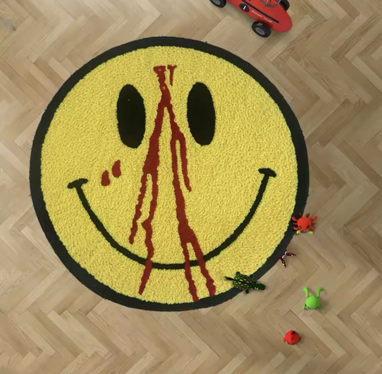 Japanese Brand Trippy Smiling Rug Size ONE SIZE - 1 Thumbnail