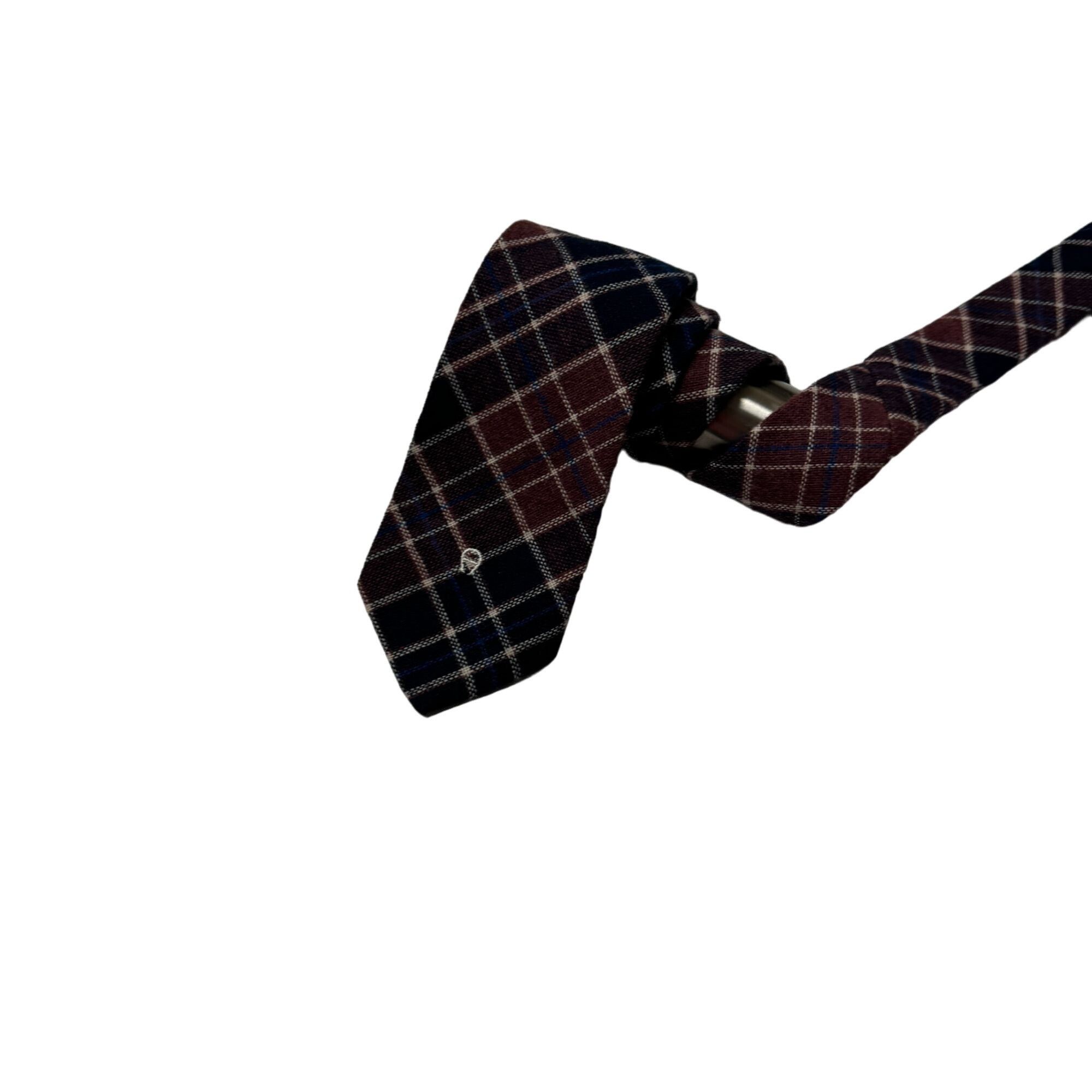 Etienne Aigner NOS Vtg Etienne Aigner LOGO A PLAID Tartan Wool Necktie Size ONE SIZE - 6 Thumbnail