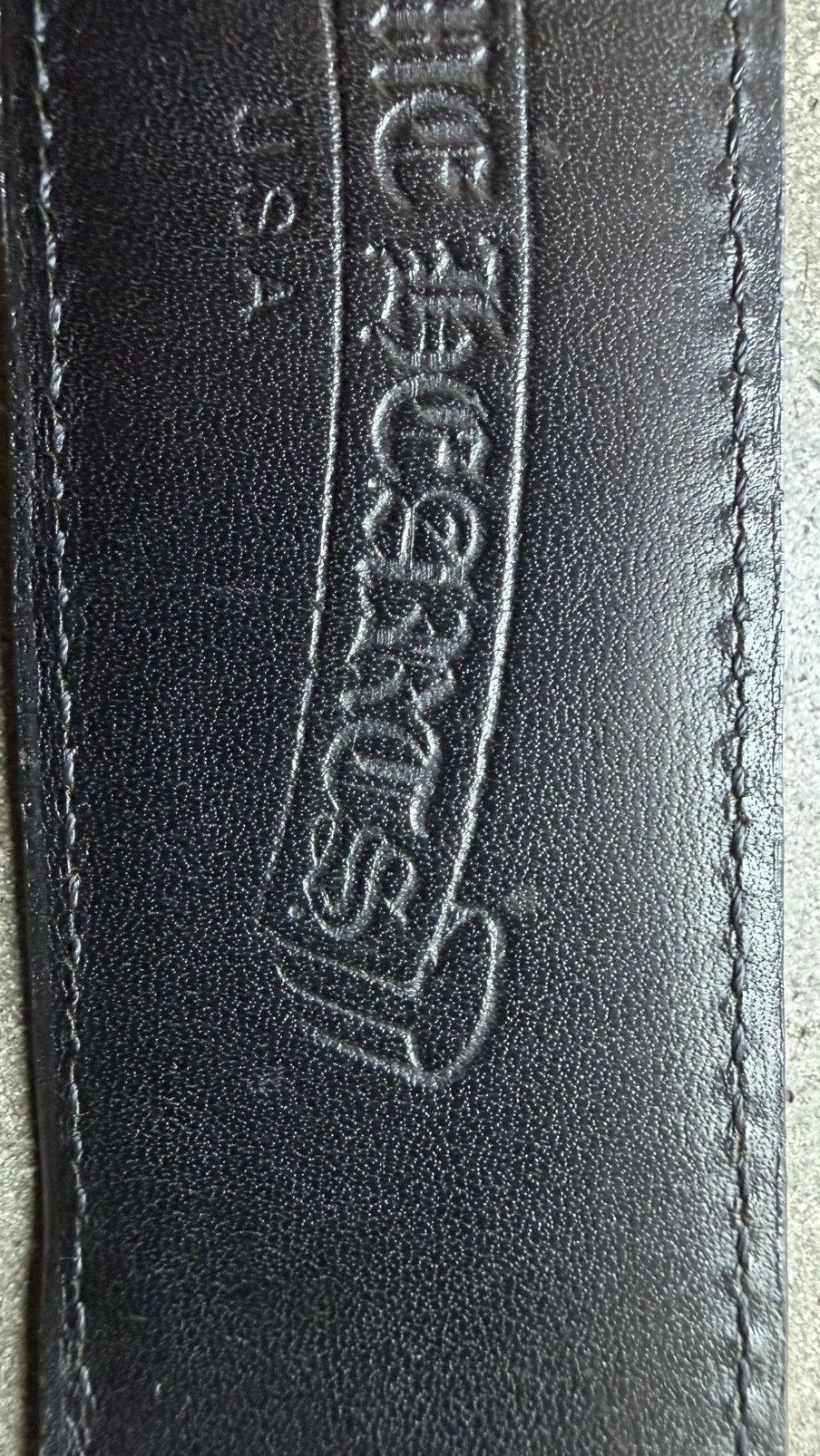 Chrome Hearts RARE! Chrome Hearts Black Leather Scroll Ring Belt Size 32 - 8 Thumbnail
