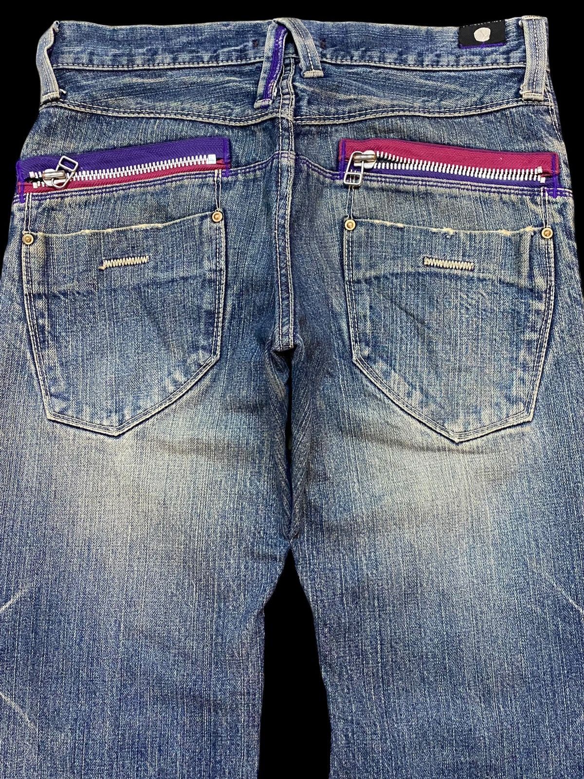 If Six Was Nine Blue Way Made in Nippon Mud Wash Distressed Flare Jeans Size US 30 / EU 46 - 4 Thumbnail