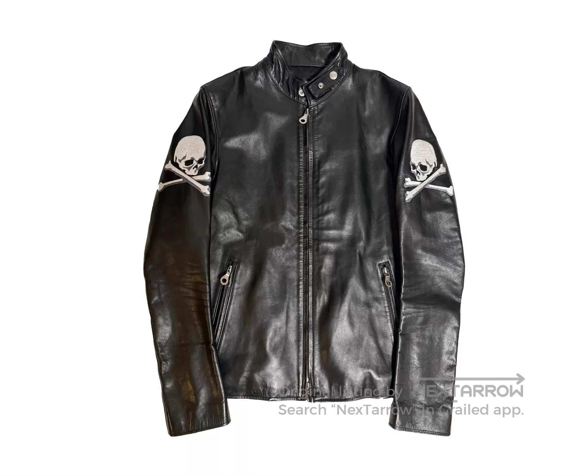 Mastermind Japan Black Leather Jacket with Skull Embroidery - M. Size US M / EU 48-50 / 2 - 1 Thumbnail