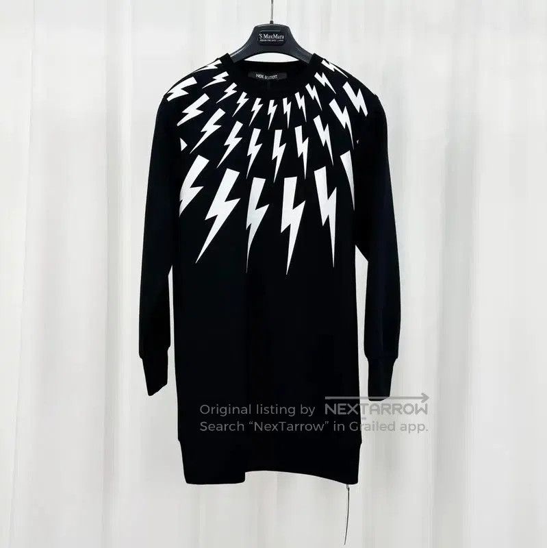 Neil Barrett NeIL BarreTT Black Lightning Print Long Sleeve Hoodie . Size XS / US 0-2 / IT 36-38 - 1 Thumbnail