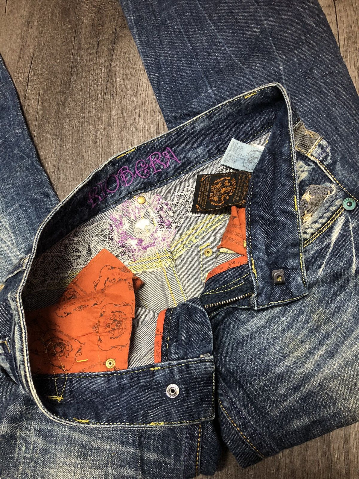 If Six Was Nine × Japanese Brand VINTAGE RIOBERA FLARE JEANS RARE DESIGN UNISEX Size US 30 / EU 46 - 19 Thumbnail